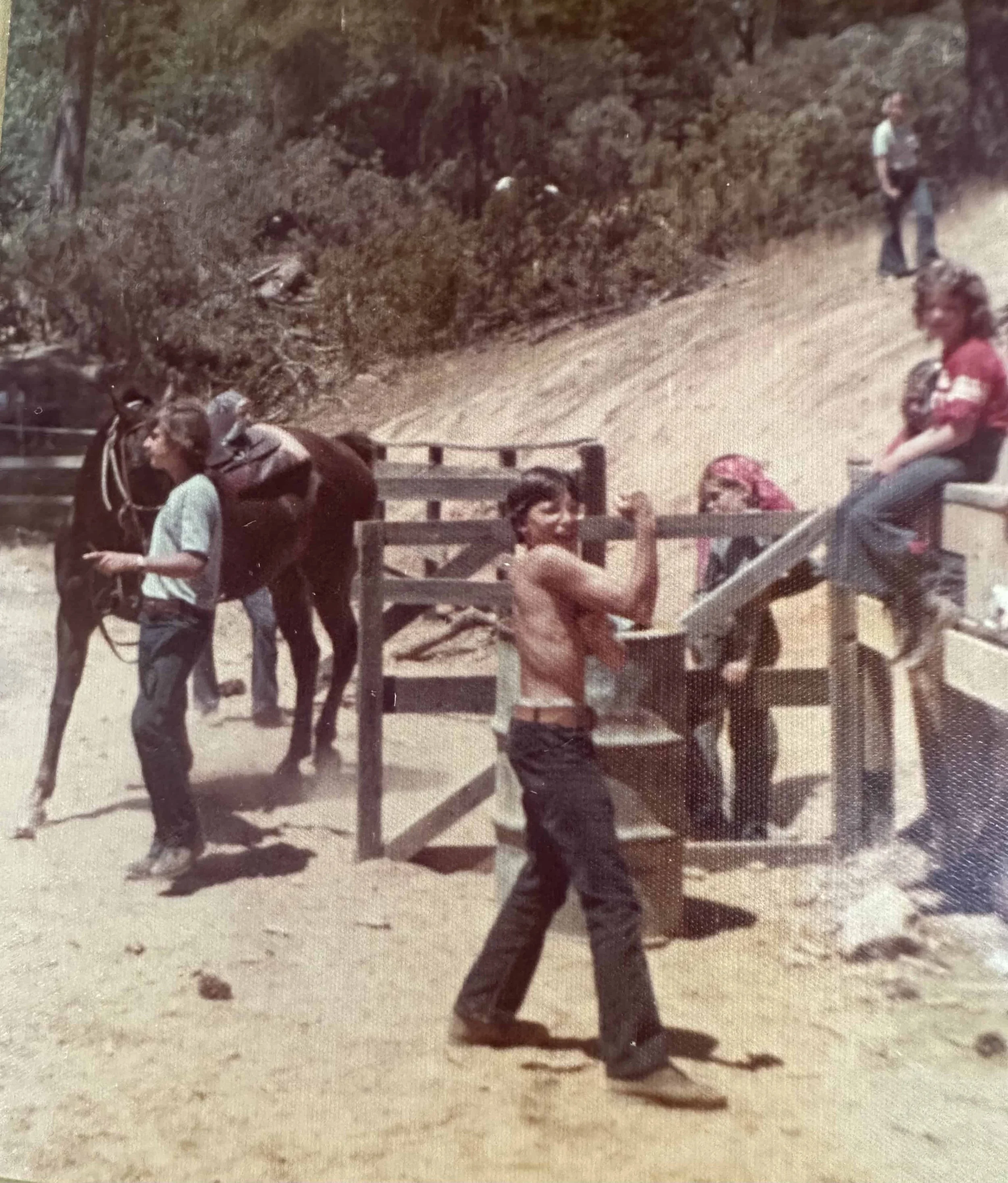 At Skylake showing off in the horse ring, one of my favorite spots, where I earned the Wrangler award, recognized for my riding and horse knowledge.