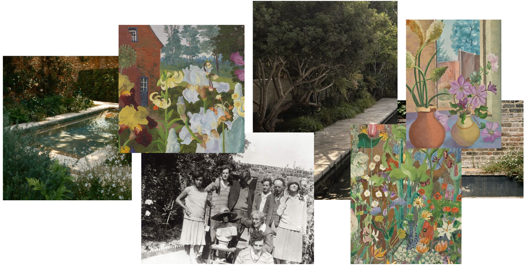 The Charleston crew in East Sussex, Cedric Morris paintings, garden moodboard