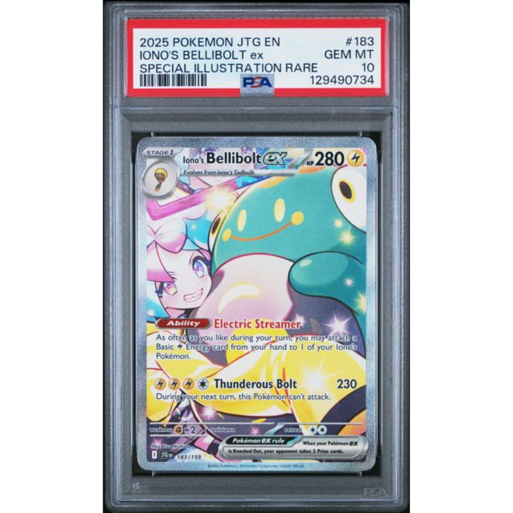 2025 Pokemon Journey Together #183 Iono's Bellibolt Ex SIR PSA 10