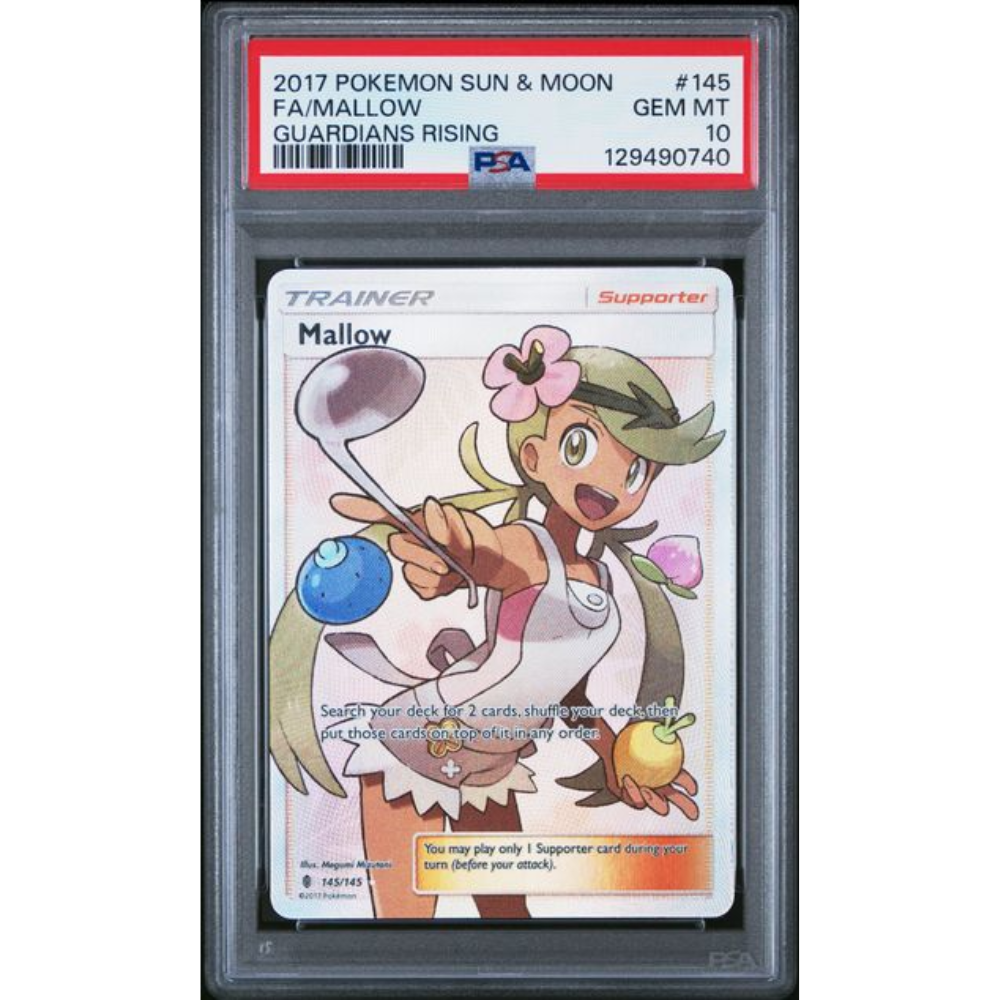 2017 Pokemon Sun & Moon Guardians Rising #145 FA/Mallow PSA 10