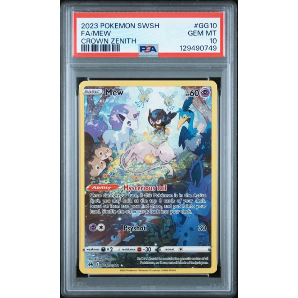 Pokemon 2023 Sword & Shield Crown Zenith #GG10 FA/Mew PSA 10