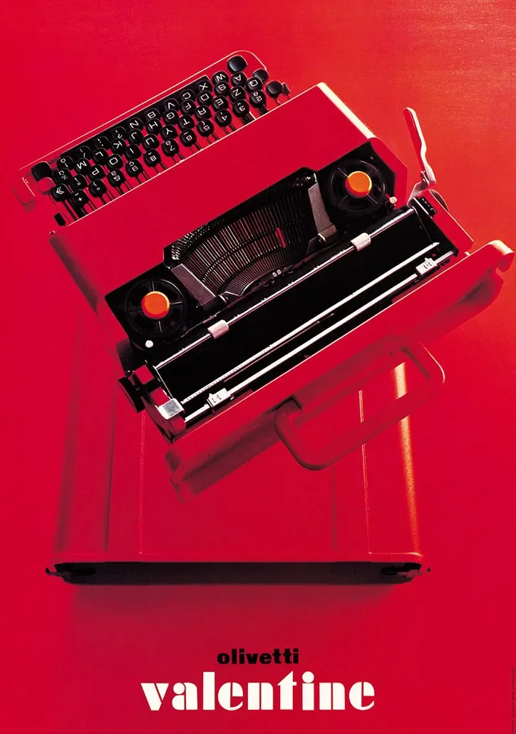 ICA: Poster for the Valentine typewriter, designed by Walter Ballmer (1969). Courtesy Associazione Archivio Storico Olivetti, Ivrea, Italy