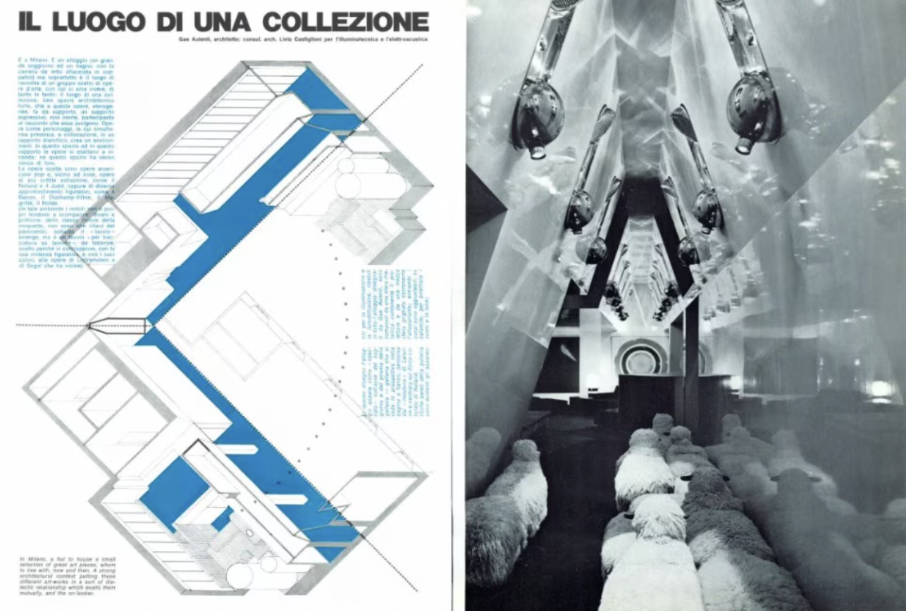 "A house for an art collector" Agnelli apartment by Cini Boeri 1970