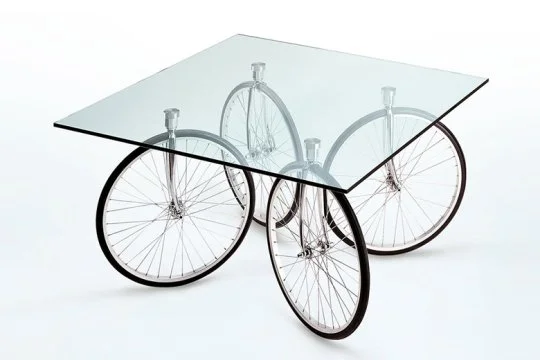 square table in float glass, FontanaArte, 1993