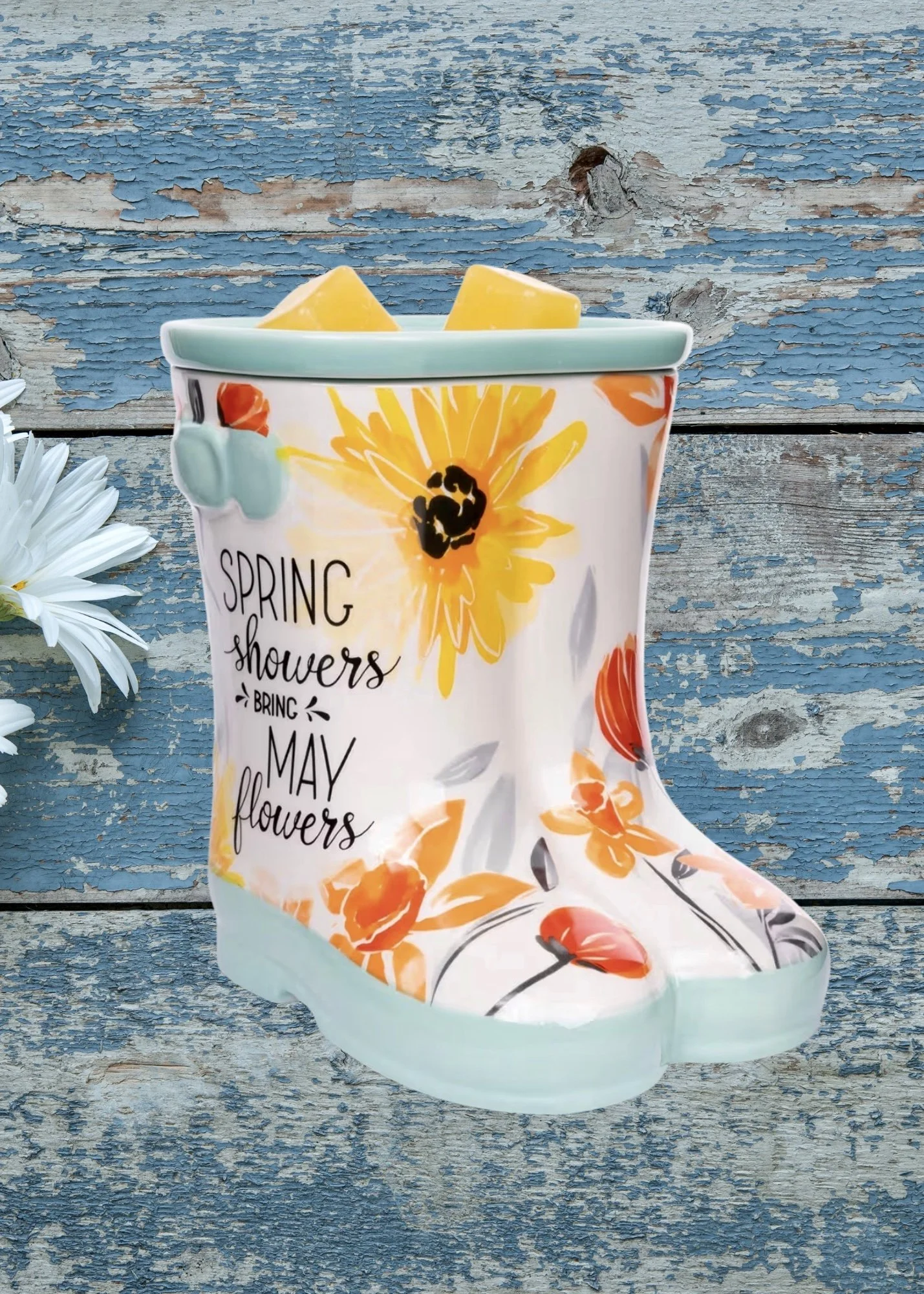 Floral Boot Ceramic Planter