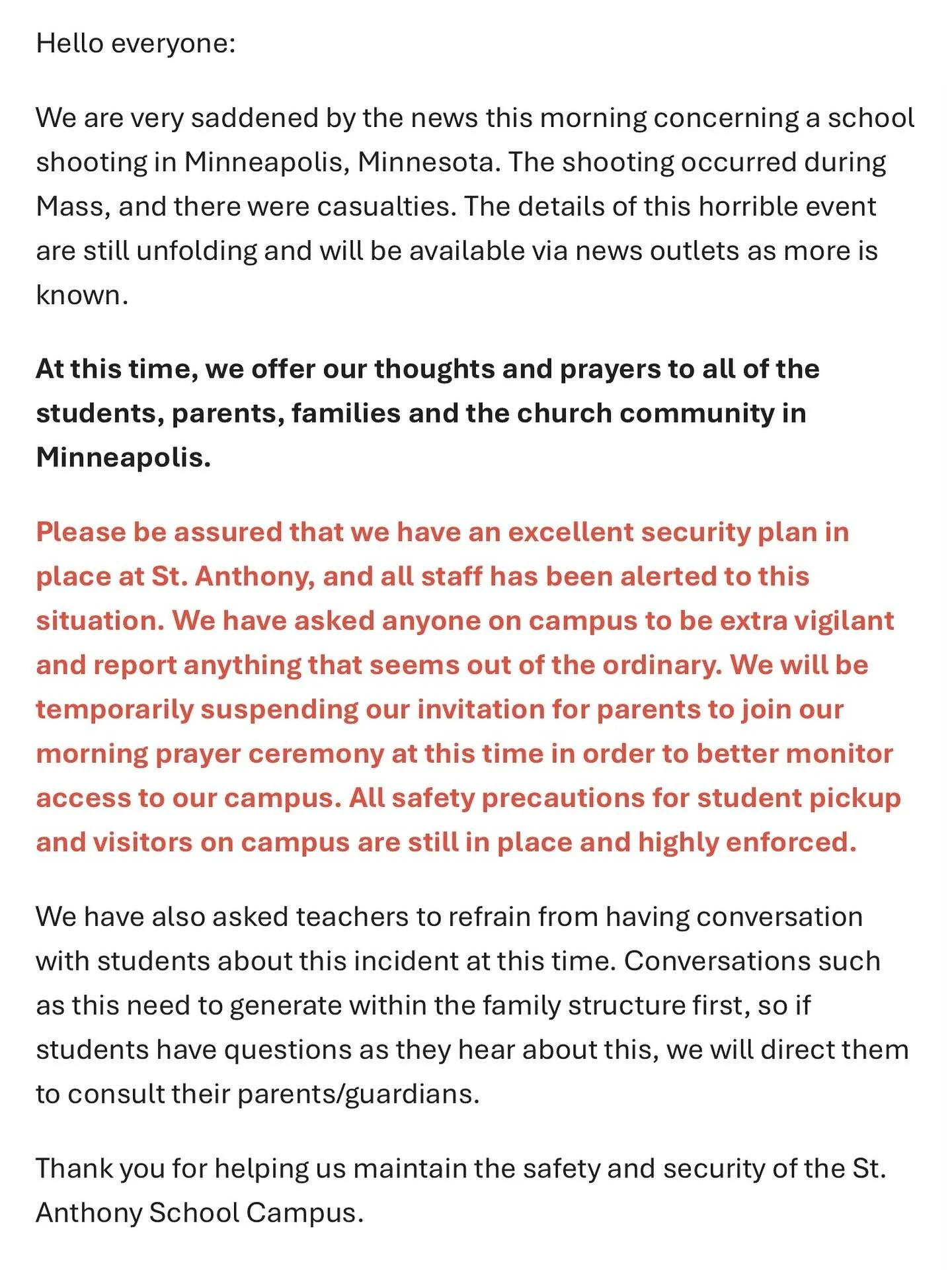 Message from Dr. Borzych