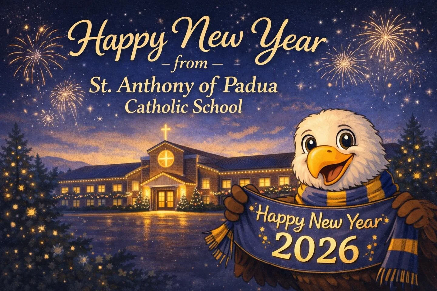 🎆✨ Happy New Year from St. Anthony of Padua Catholic School! ✨🎆

As we welcome the New Year, we give thanks for the many blessings of the past year and look forward with hope and faith to all that God has in store. May 2026 be filled with peace, jo