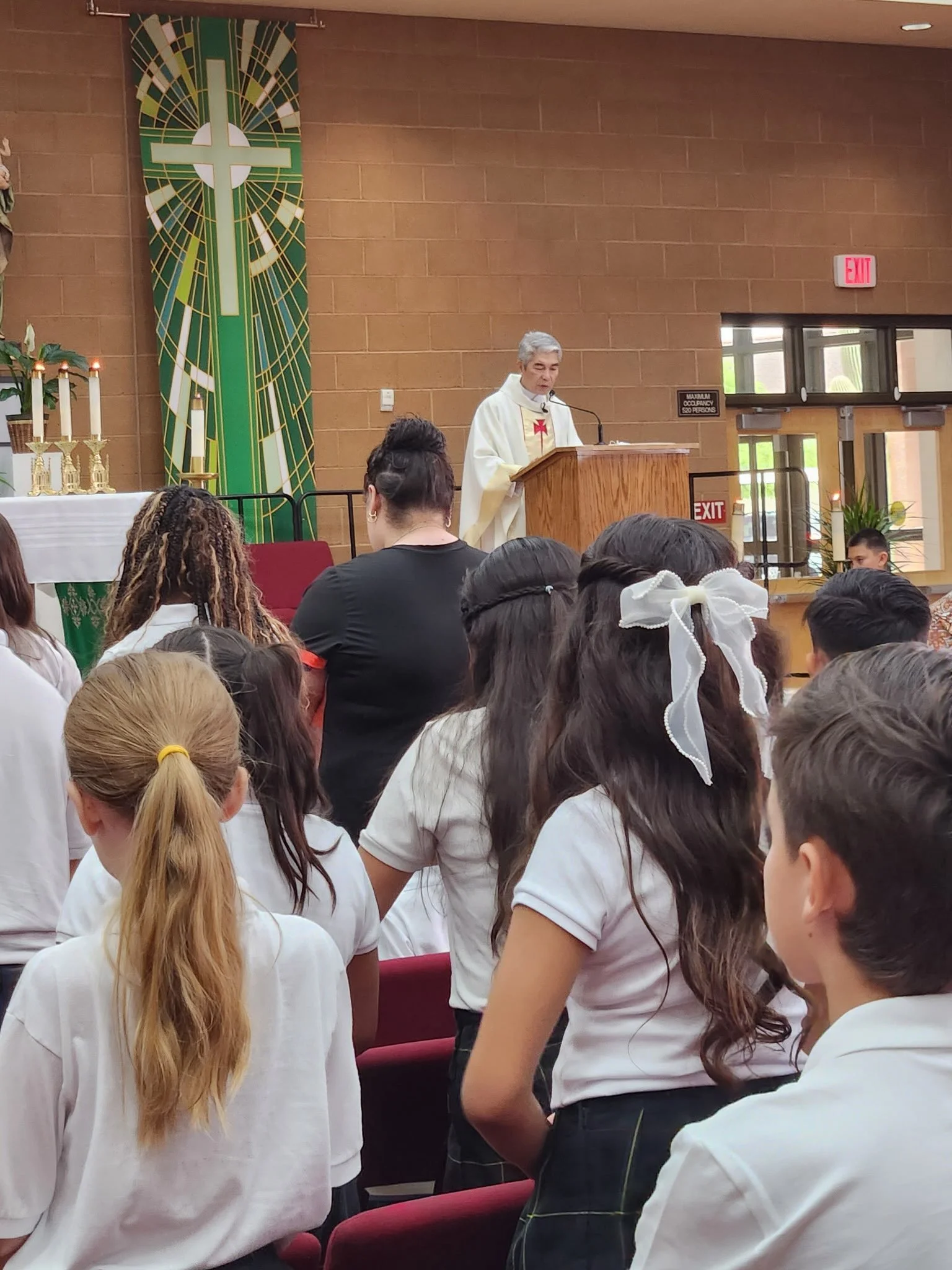 What a beautiful way to begin our school year! ✝️💚💛

Thank you to all of our wonderful families who joined us for our first School Mass of the year. It was such a blessing to come together as a school community, gather around the altar, and begin t