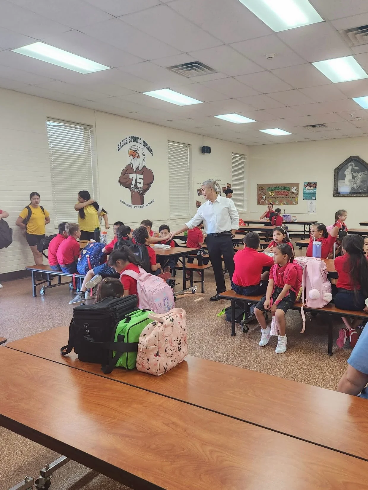 A beautiful morning at St. Anthony! 🇺🇸🙏💚💛

We started our day together with morning prayer, the Pledge of Allegiance, and breakfast with our school family. There&rsquo;s something special about beginning each day rooted in faith, gratitude, and 