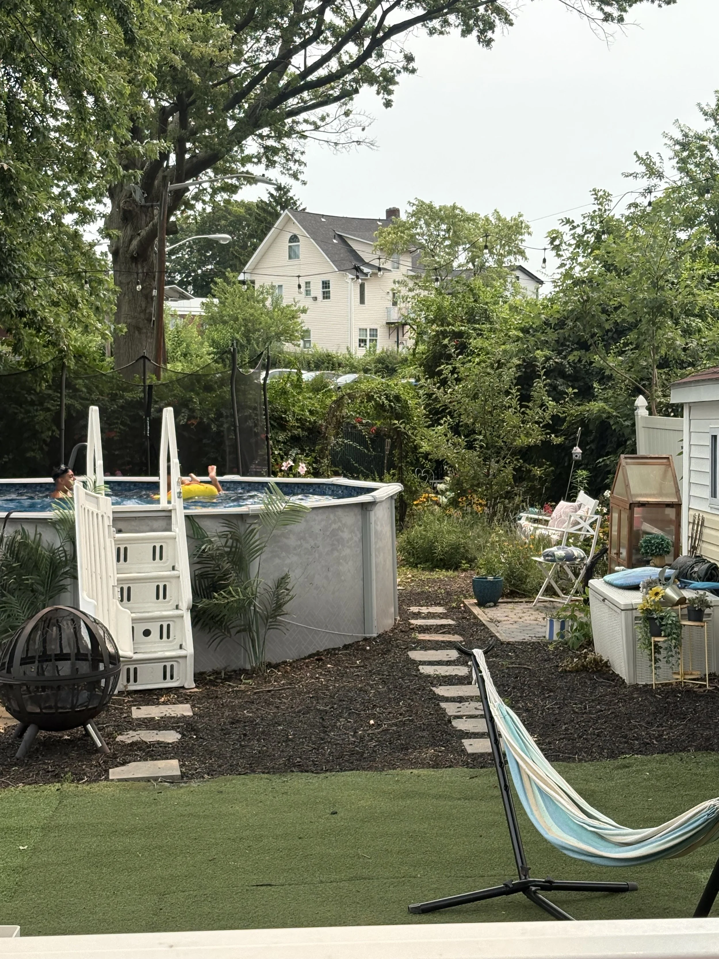 Here is the full transformation of this space. Now it is a place where a family can get together and make  memories. So many beautiful plants for both attracting inviting wildlife like butterflies, and plants to keep the rodents out. Done in Wayne, N