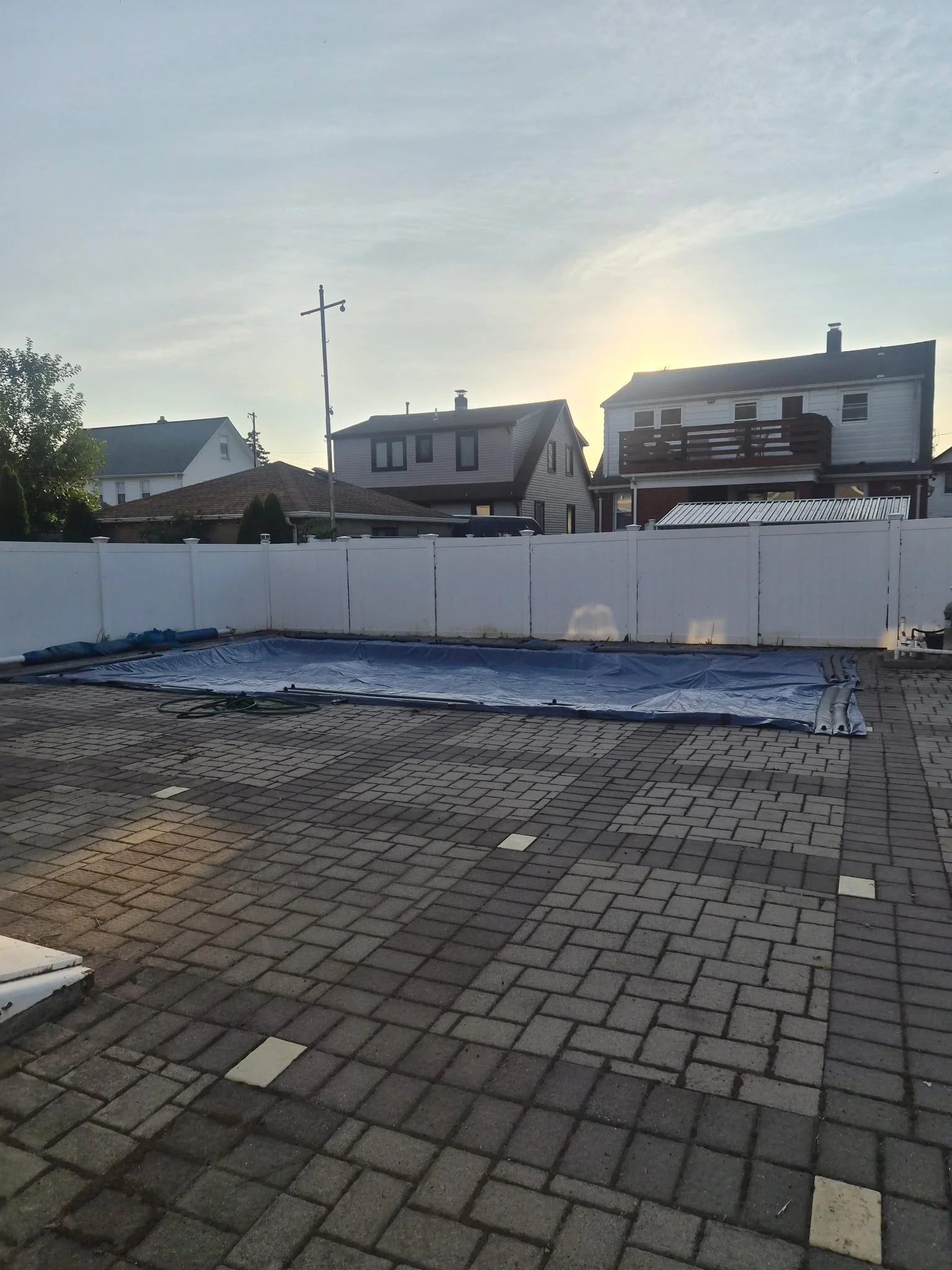 Amazing after photo of the weed removal project. It looks like a completely different yard. You can actually SEE the pool! Done in Wayne, NJ