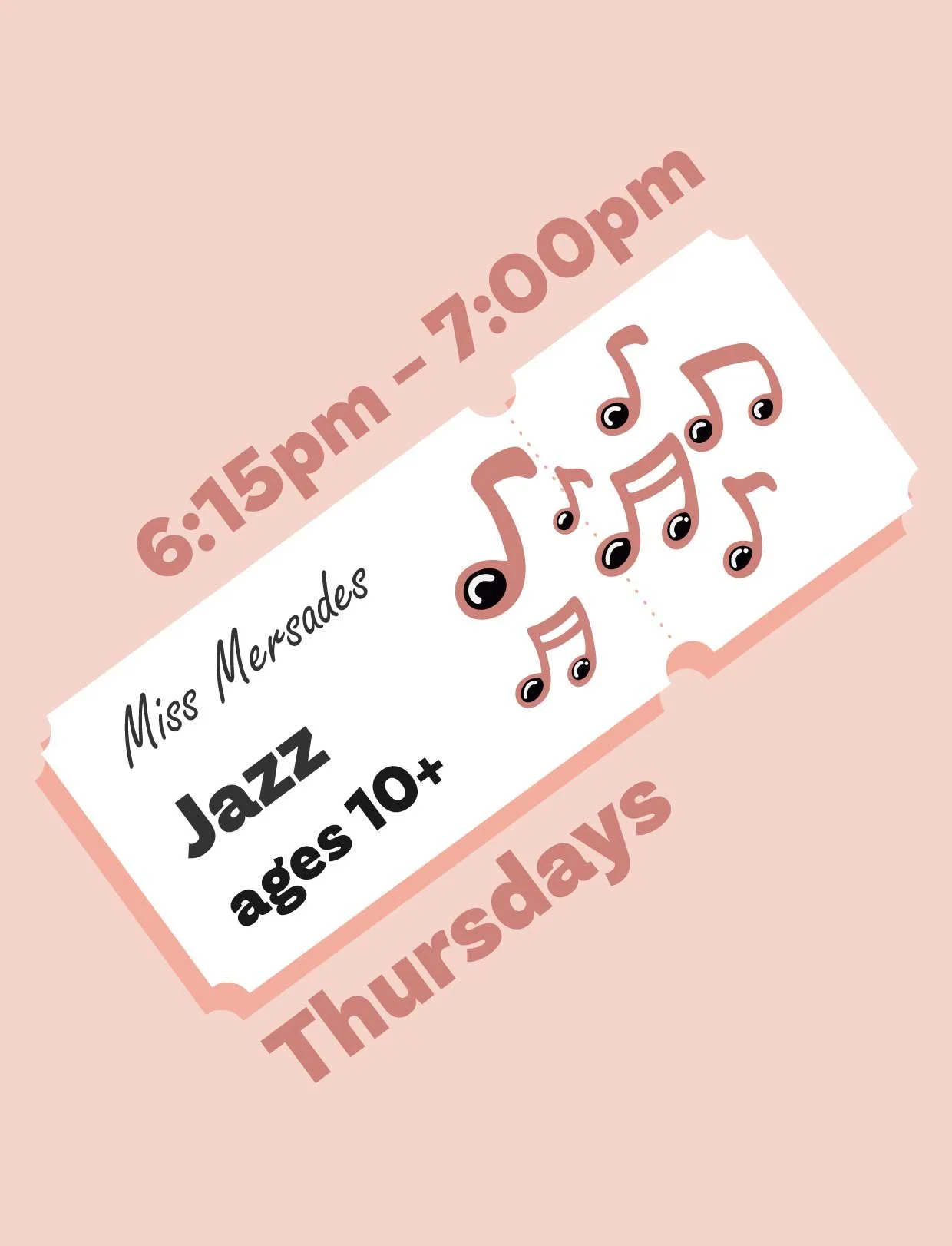 Jazz (ages 10 and up) 6:15pm - 7:00pm