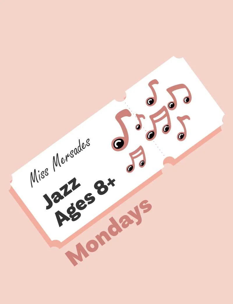 Jazz (ages 8+) Monday 4:30pm - 5:15pm