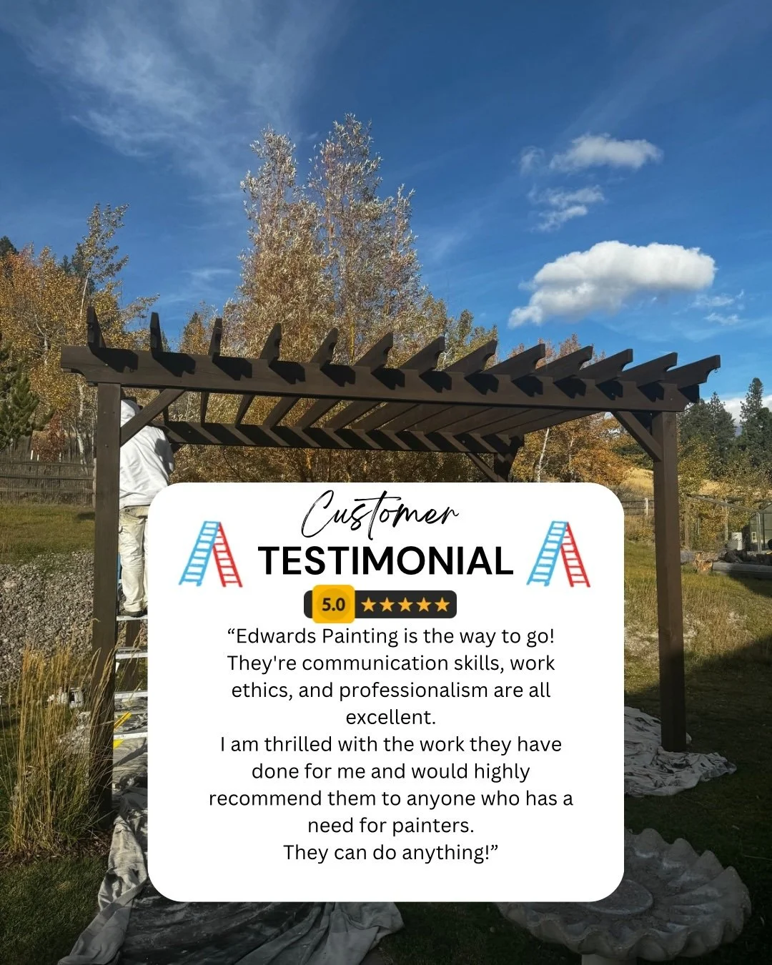 stained garden trellis and customer review
