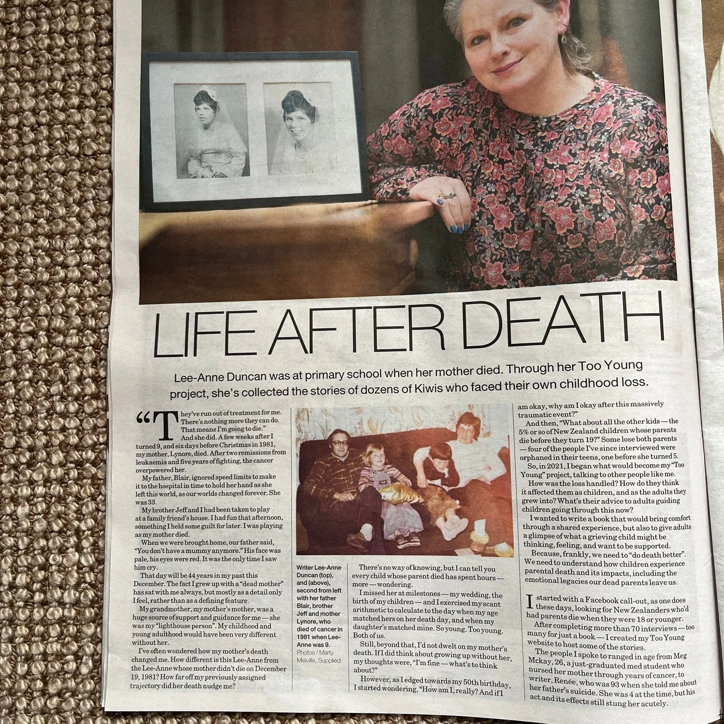A massive thank you to Canvas Magazine and the NZ Herald for asking me to write a piece reflecting my experience of having my mother die, and writing about childhood parental bereavement. My manuscript is SO CLOSE to being completed and off to select
