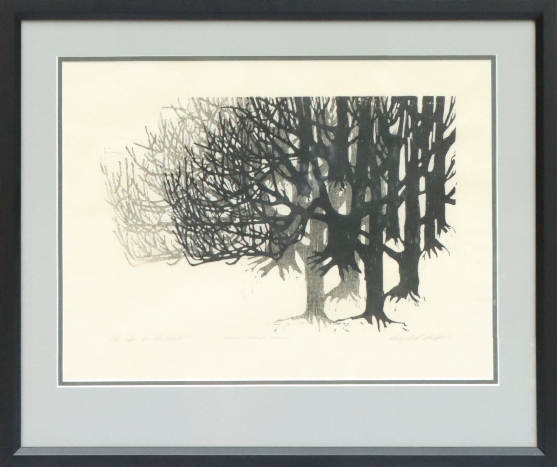 Campbell Scott.
The Edge of the Forest, 1961
woodblock print (artist proof)
24" x 28"
