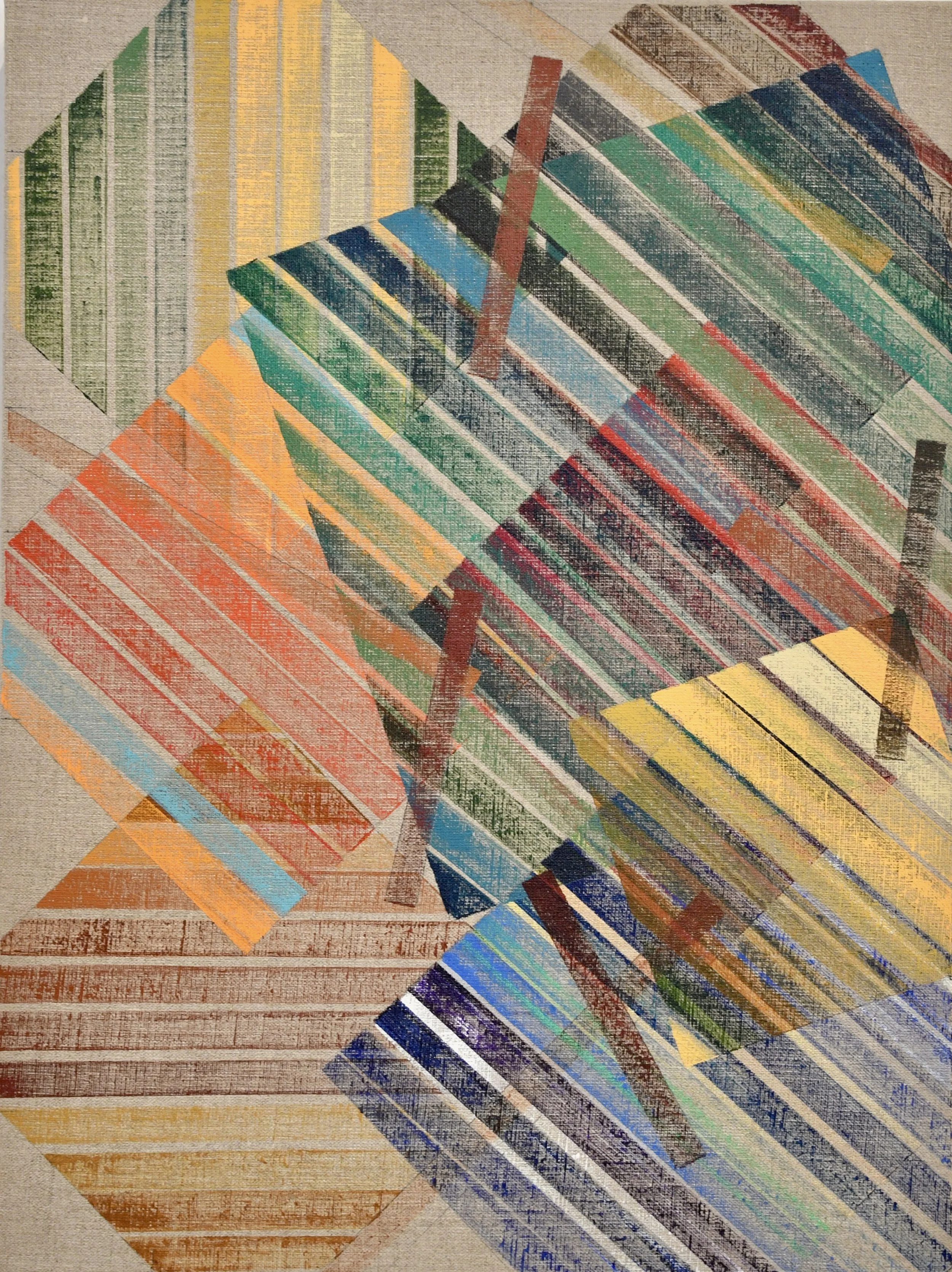 Ron Martin.
Conclusion & Transposition With Some Speed No. 14B, Plan for Painting Series II
Colour Movement No. 14, 
March 17 - April 11, 2002
acrylic on linen
18" x 24"