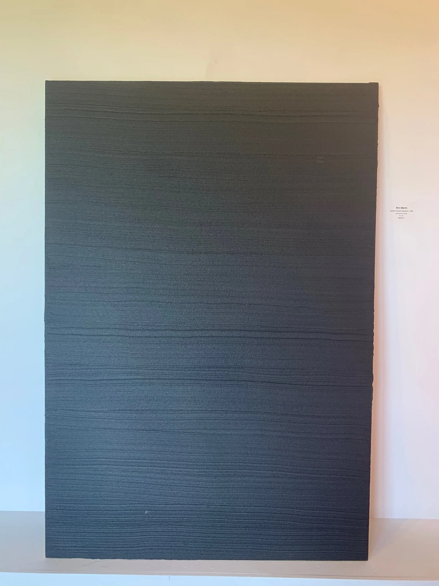 Ron Martin.
Captain Picard's Bedroom #9, 
March 18, 1992
acrylic and sand on canvas
70" x 48"
POR