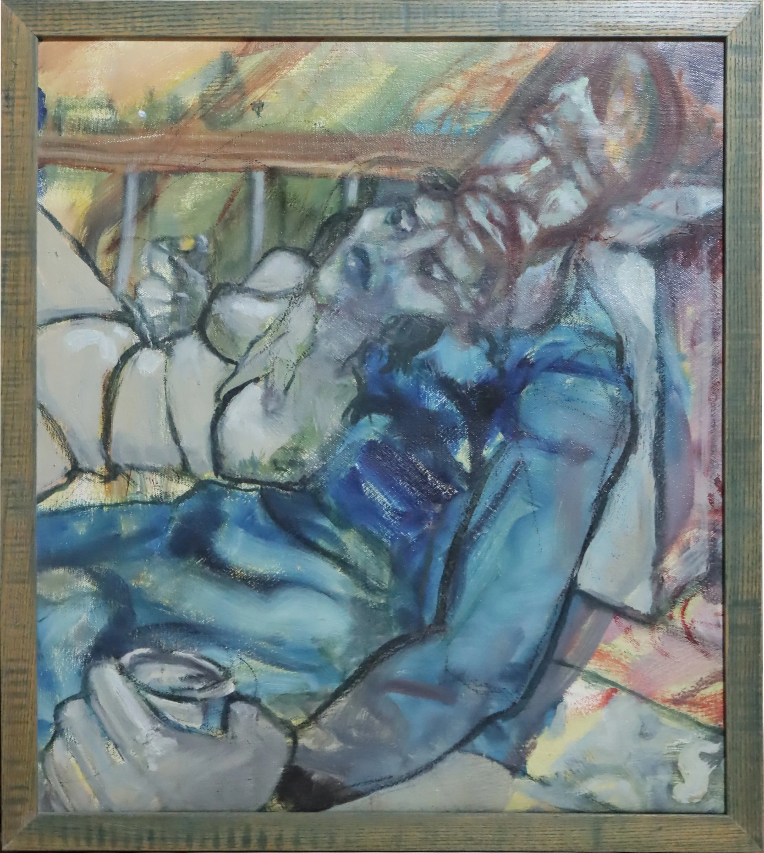 Michael Kingman.
Untitled, n.d.
acrylic, oil pastel on canvas
18" x 21"