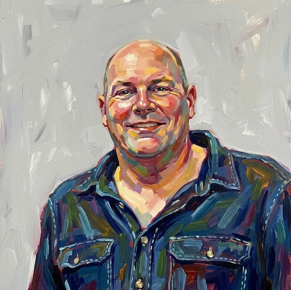 Artistic rendering of Canadian Abstract painter David Urban of Toronto, ON
