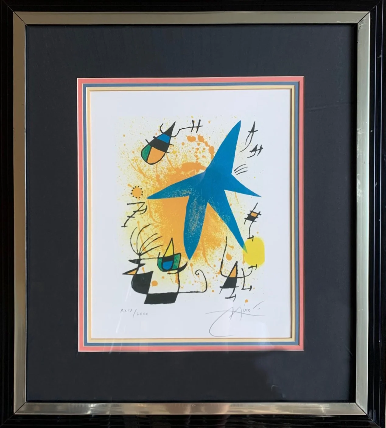 A Lithograph by Modernist Spanish artistJoan Miró (1893–1983) Star, 1972 Lithograph XXIV/LXXXS 24” x 22”