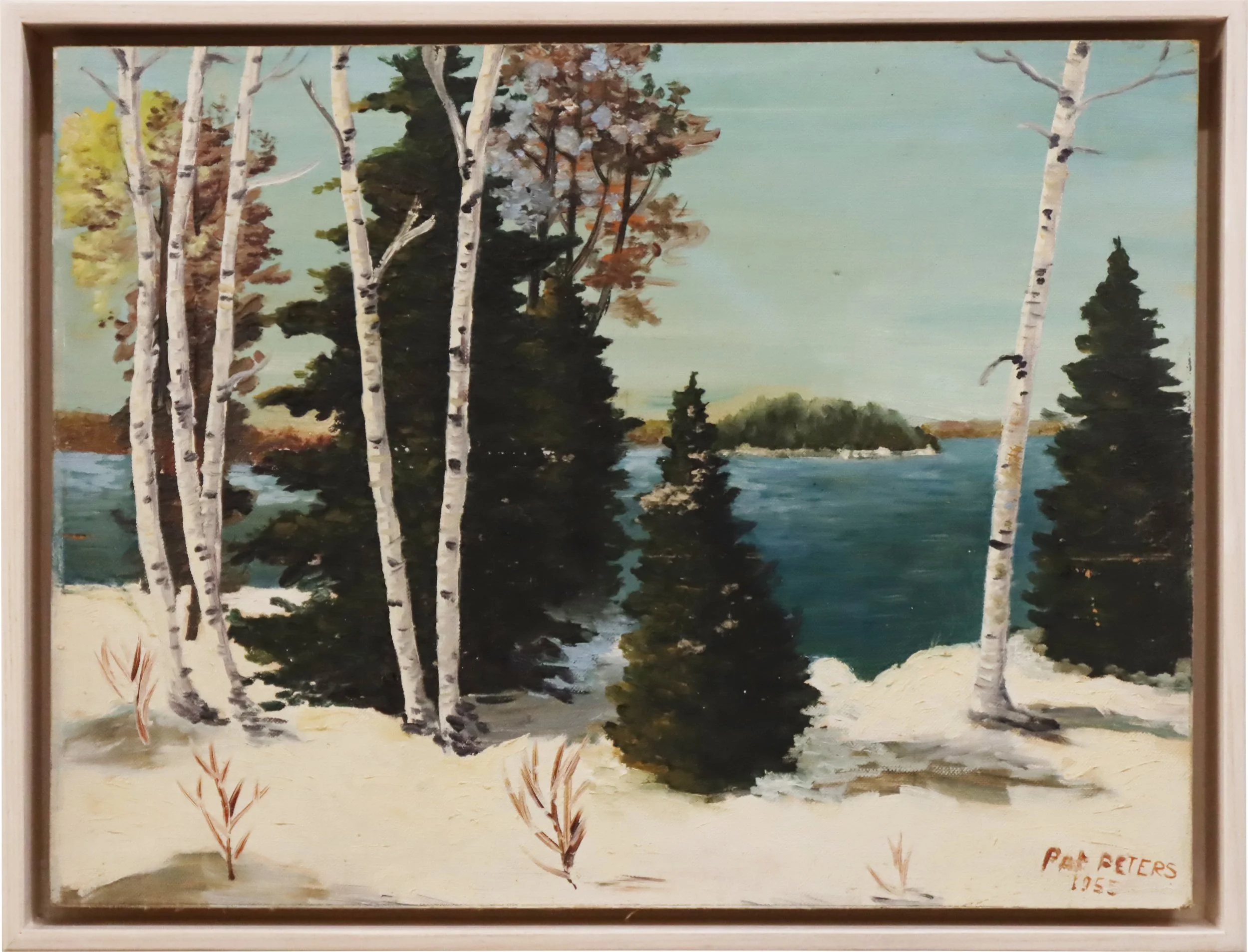Patricia Peters.
Untitled, 1955
acrylic on canvas panel
12" x 16"