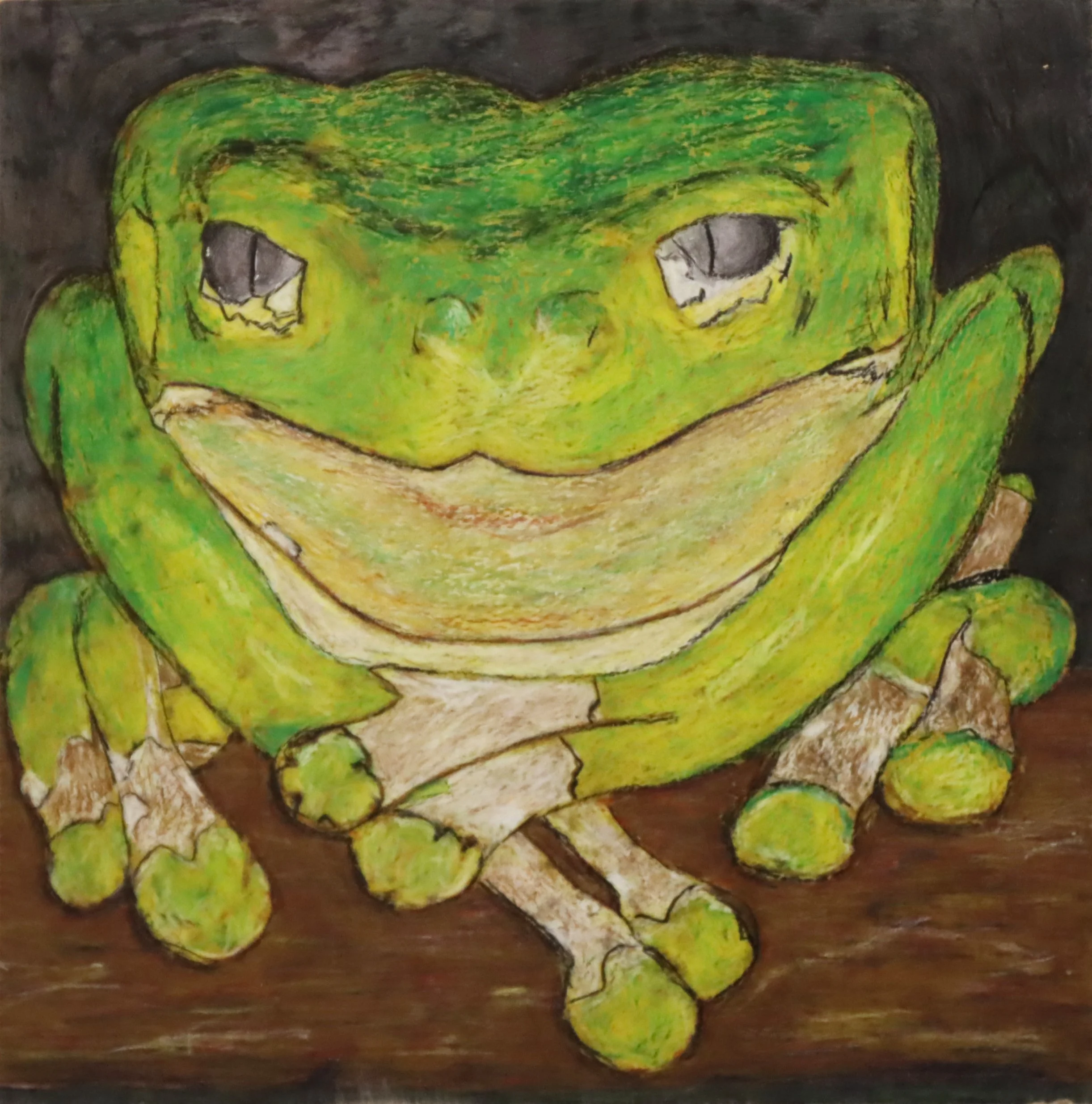 Gary Blundell.
Giant Leaf Frog, 1996
oil pastels on board
11.5" x 11.5"