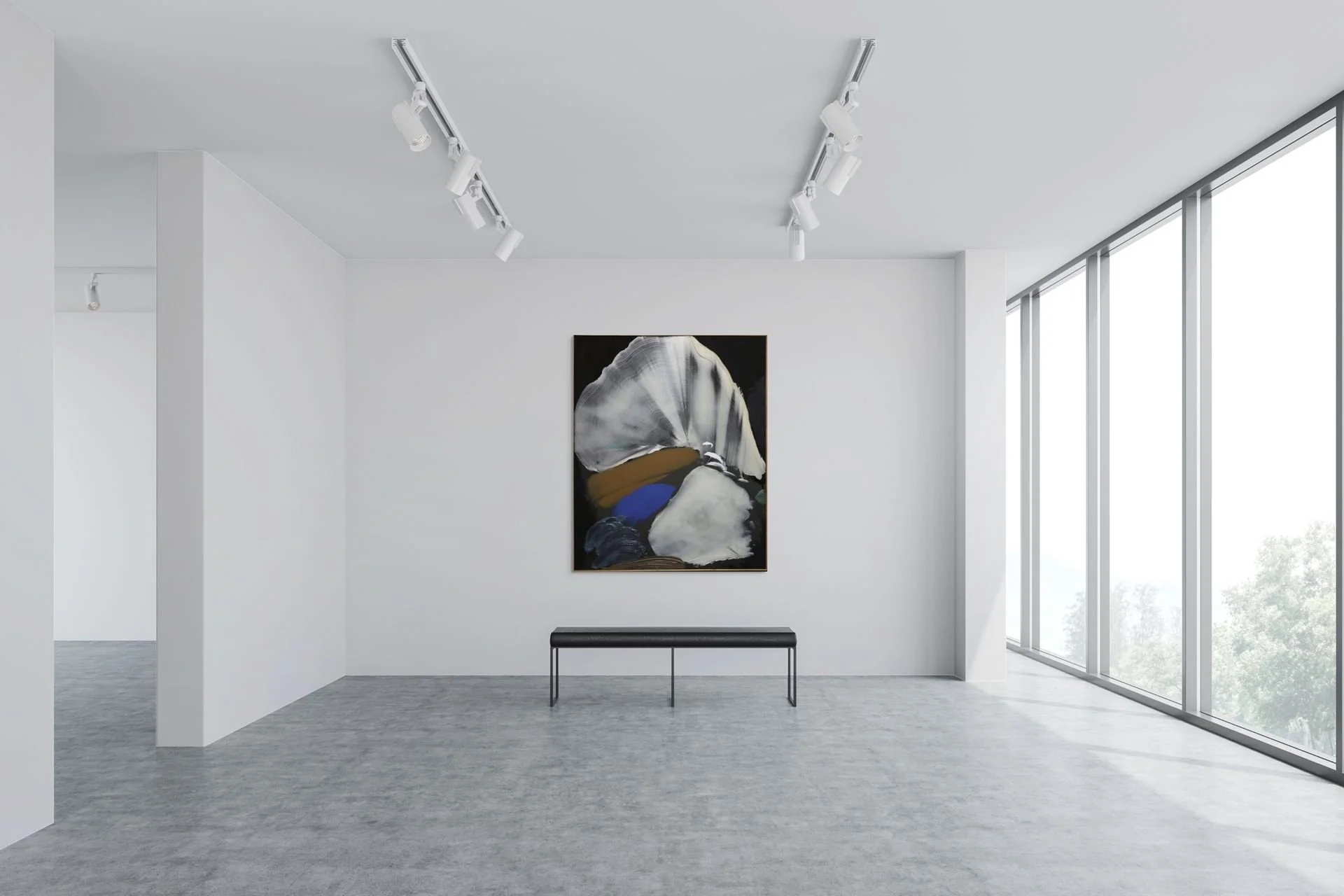 Canadian Abstract Artist Ronald Boaks  Of Full Moon and Poetry on a wall