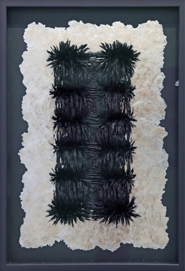 Alex Chorny.
Untitled, 2024 (24-022)
magnetized mixed media and mica on wood panel
37" x 25"
$3,200