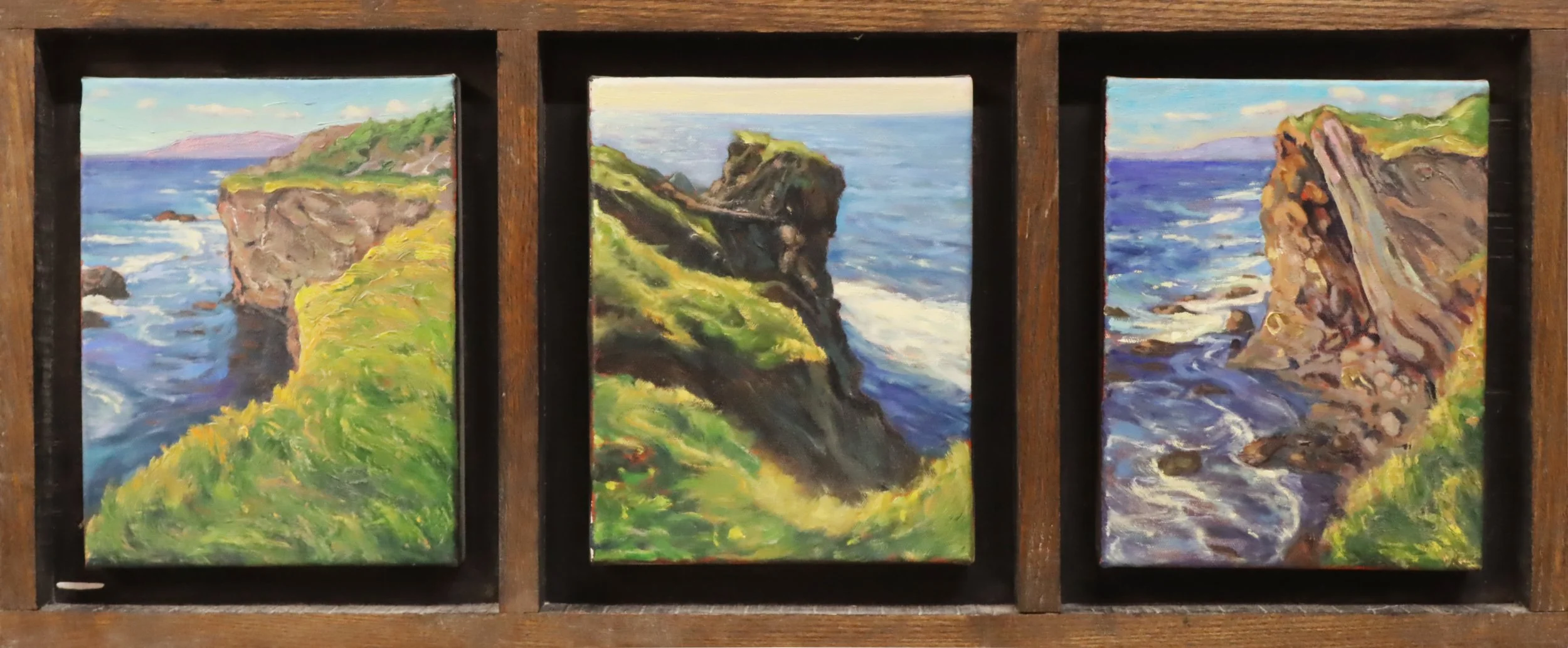 Peter Taylor.
Green Gardens, n.d.
triptych on canvas
8" x 10"