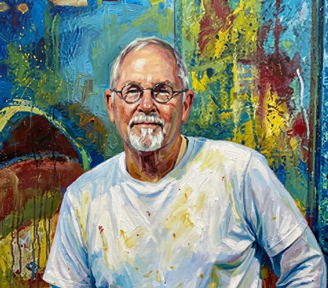Artistic rendering of American abstract painter William Rainey from Joplin, Missouri