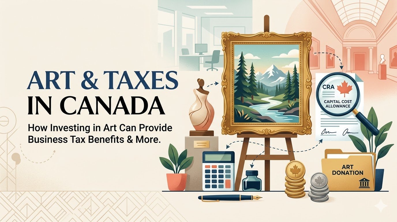 Banner image for Art and Taxes in Canada blog on ArmstrongFAC website