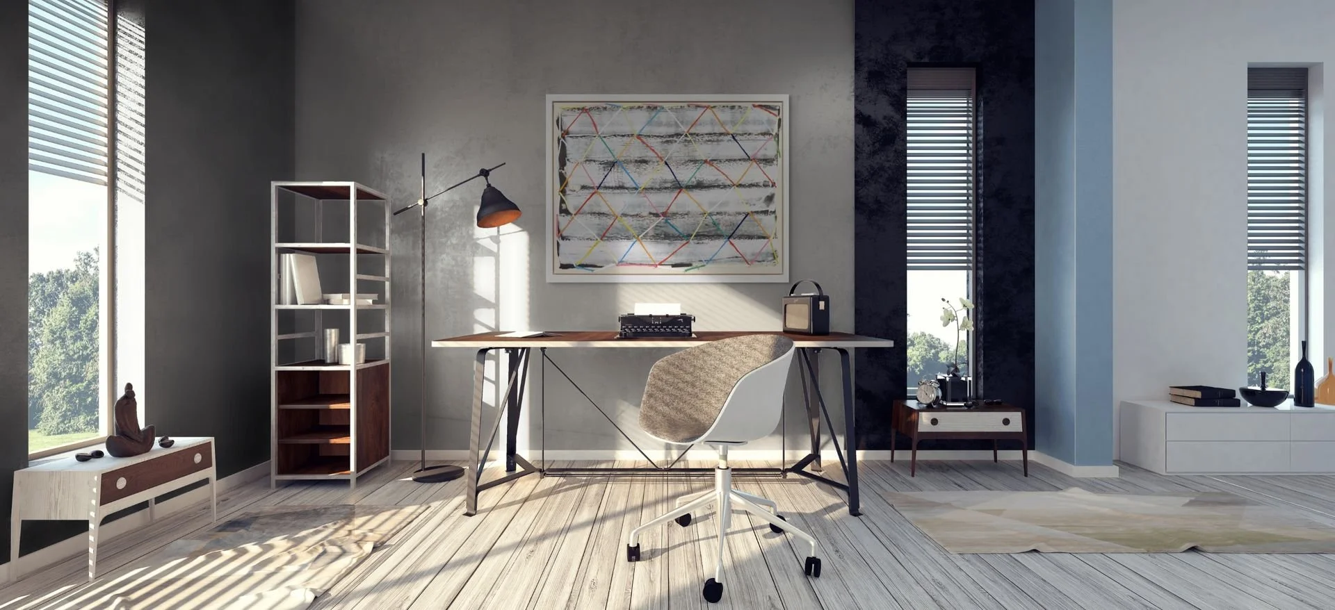 Canadian Abstract Michael Adamson Link Up on a wall