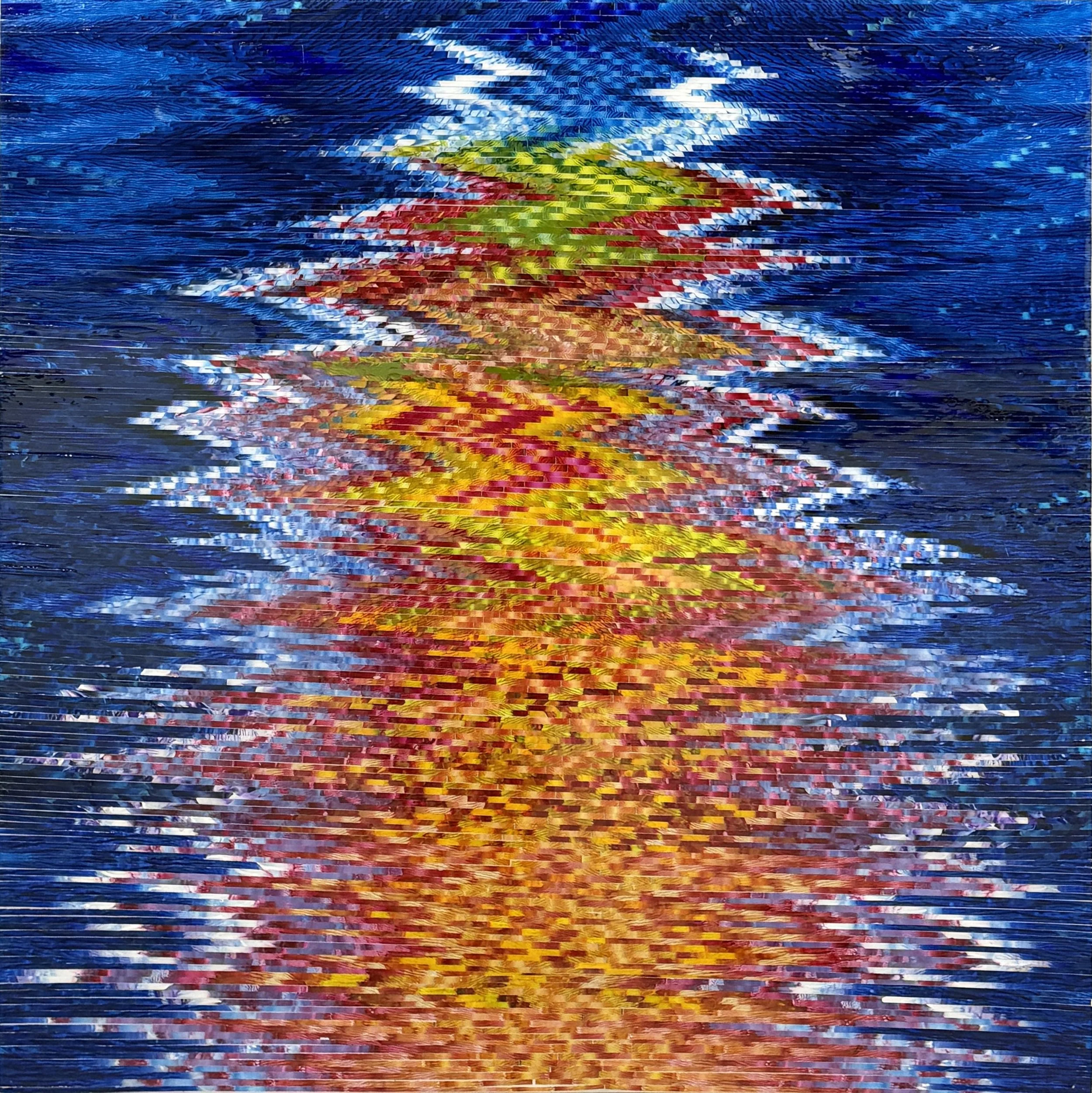 Brad Eyre.
Tropic Deconstruction, 2024
acrylic, styrene, resin on canvas
36" x 36" 
$2,000