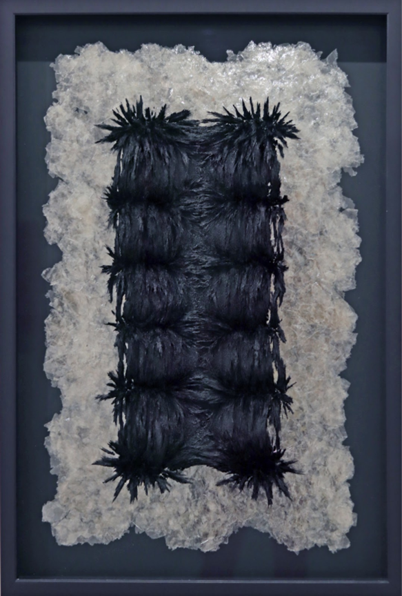 Alex Chorny
Untitled, 2024 (24-021)
magnetized mixed media and mica on wood panel
37" x 25" 
$3,200