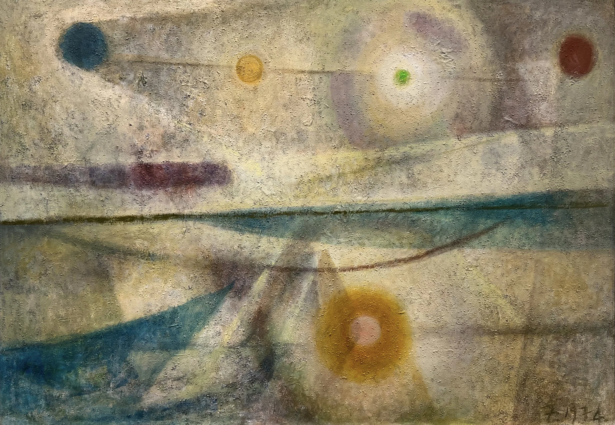 Michael Forster.
Rite of Passage, 1974
oil on panel
46" x 65.5"