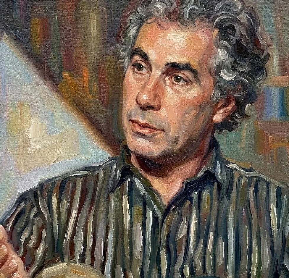 Artist rendering of Canadian Abstract artist David Bolduc born in Toronto (1945-2010)