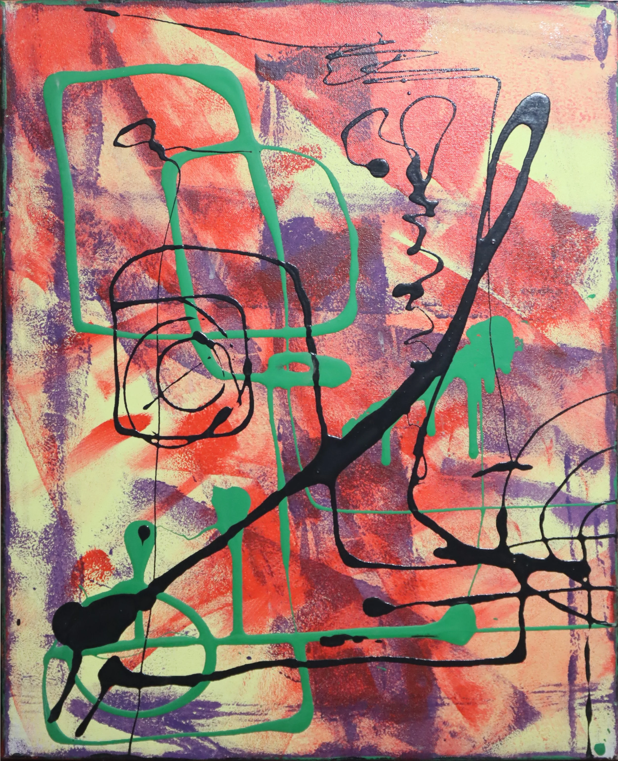 Marilyn Lightstone.
Purple, Red, Green, Yellow I, n.d.
acrylic on canvas
16" x 20"