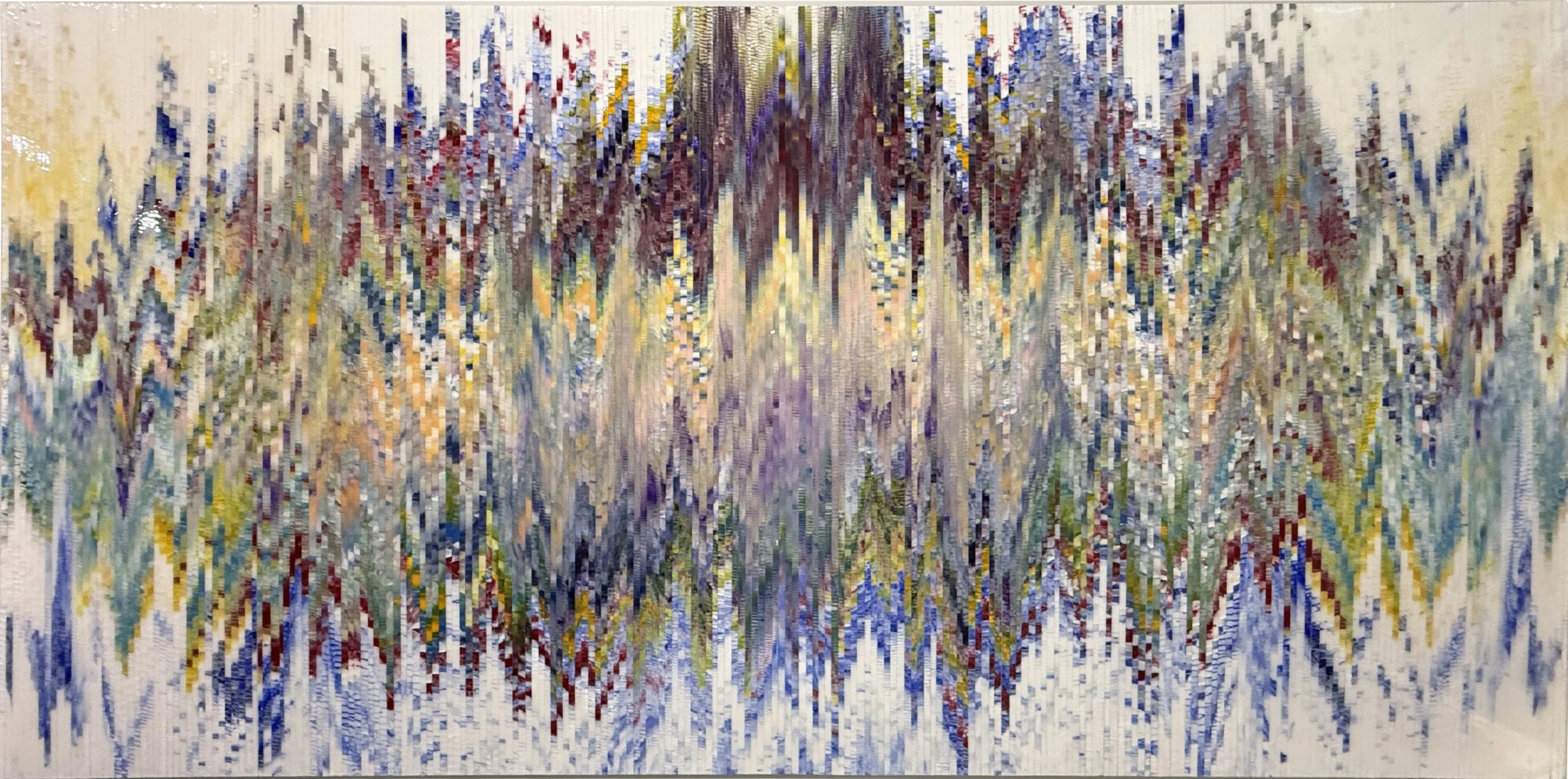 Brad Eyre.
Colour Blur Construction, 2024
acrylic, styrene, resin on canvas
48" x 24" 
$2,000