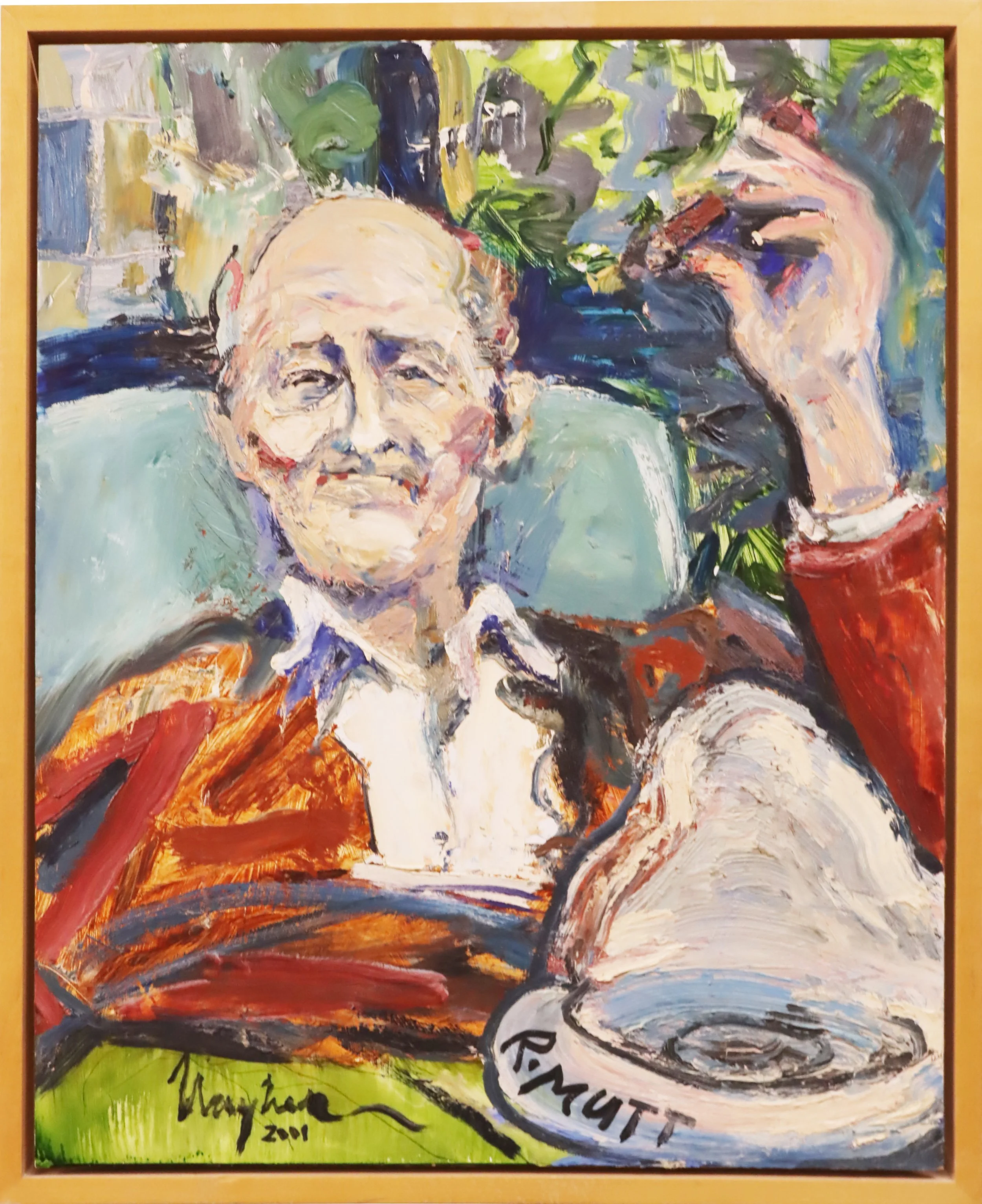 Gordon Rayner. 
Portrait of Marcel Duchamp, 2001 
oil on board 
36" x 24" 
(price on request)