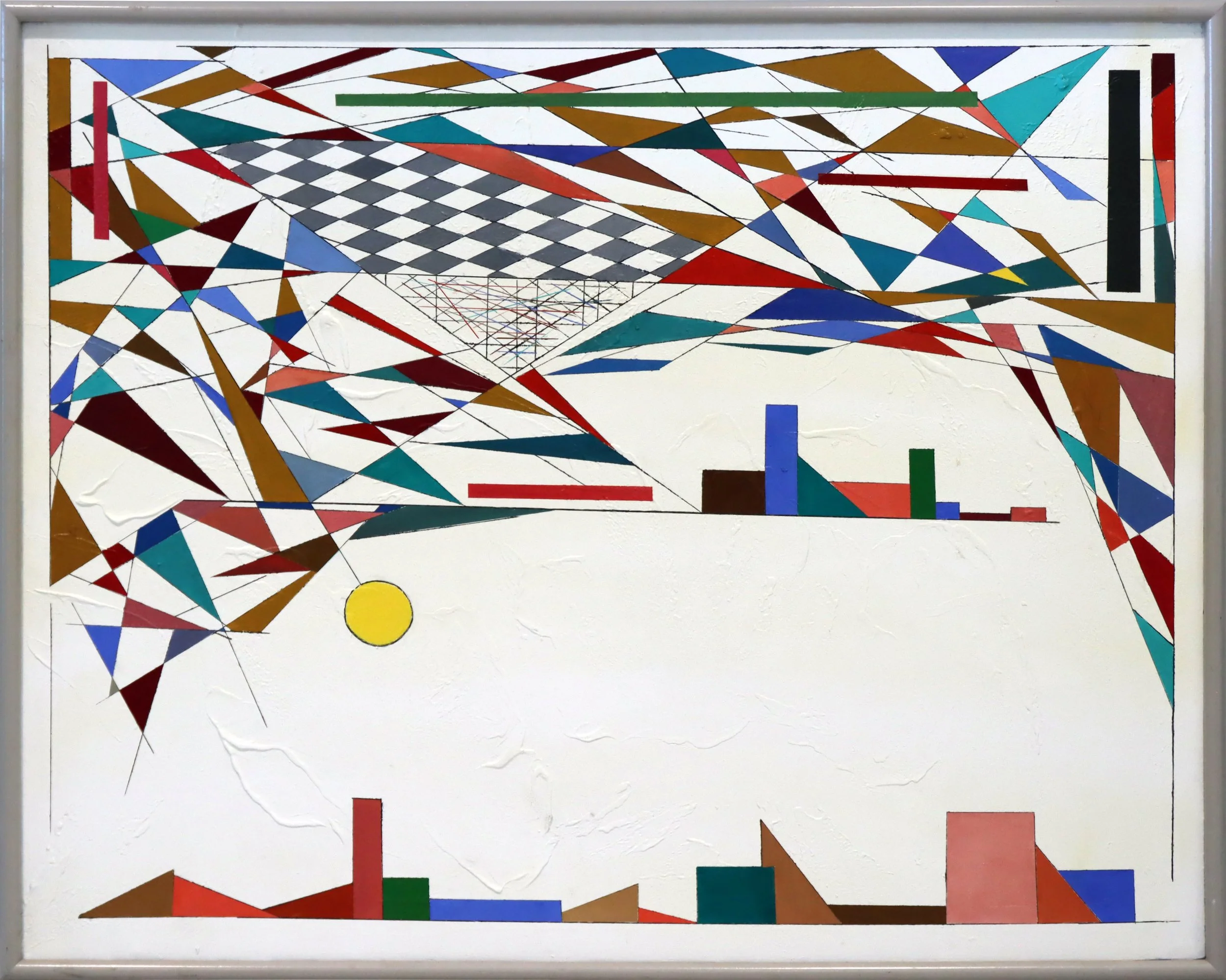 Allan Lorne Hecker.
Untitled Cityscape, 2024
acrylic, oil, latex on canvas
48" x 60" 
$3,200