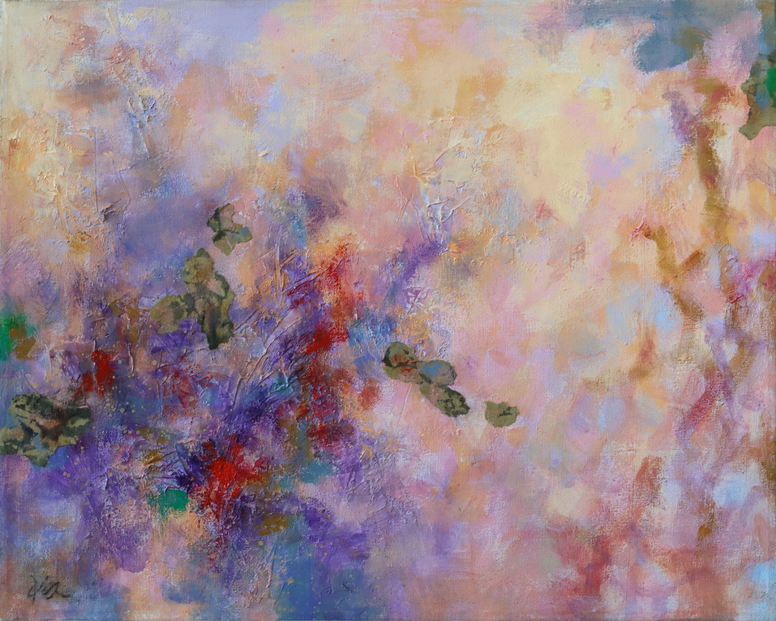 Simon Zhang.
Pink Moon #3, 2025
acrylic, ink and rice-paper on canvas
16" x 20"
$780