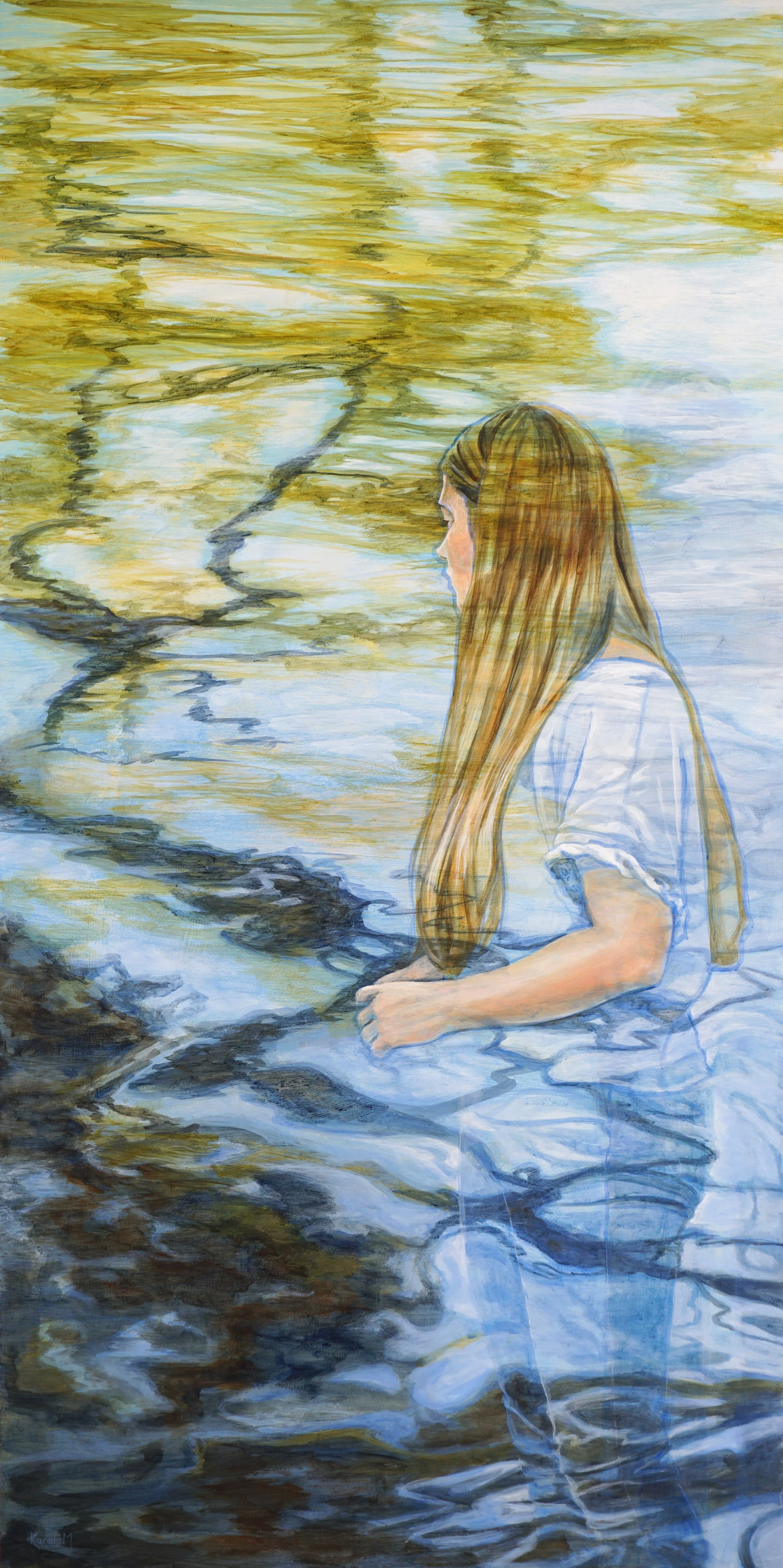 Karole Marois.
Whispering Waters, 2022
acrylic on birch panel
48" x 24"
$3,100