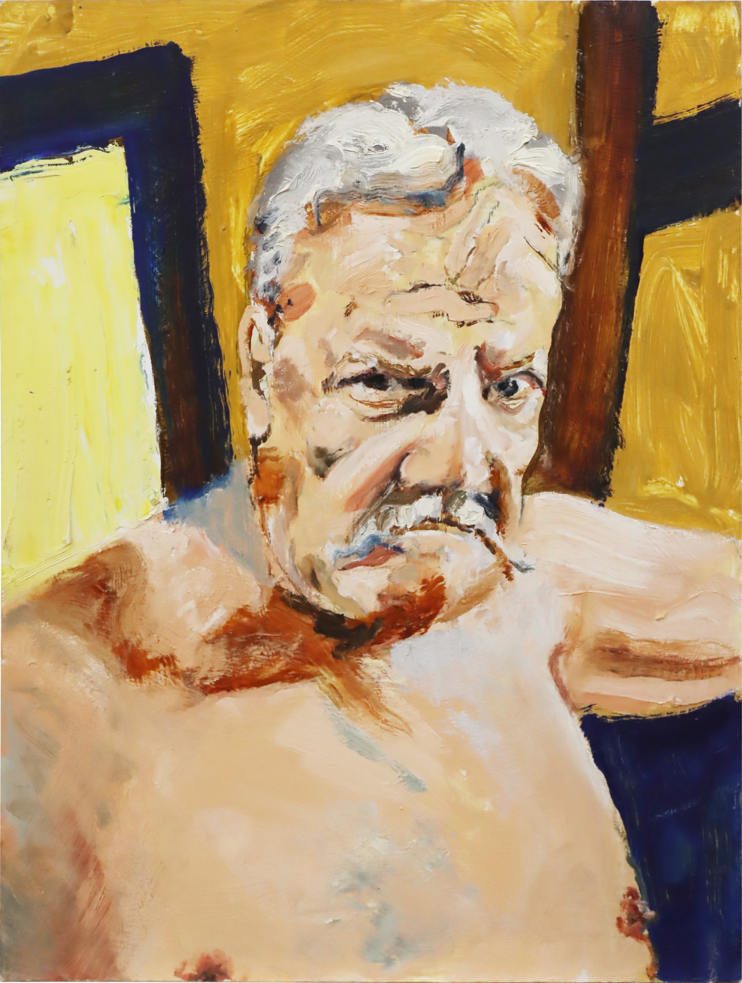 Gordon Rayner. 
Jazz Grump. Self Portrait #7, 2005 
oil on board 
24" x 18" 
(price on request)
