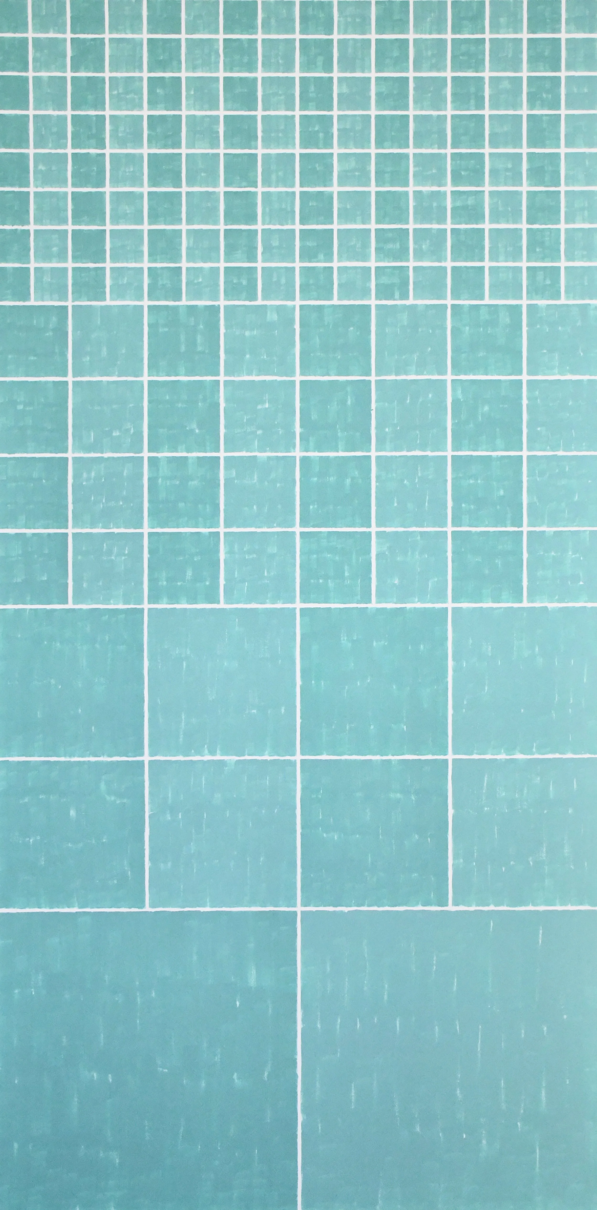 Ron Martin.
Bocour Green Series 2-8-32-128
July 10-14, 1984
acrylic on canvas
96" x 48"
POR