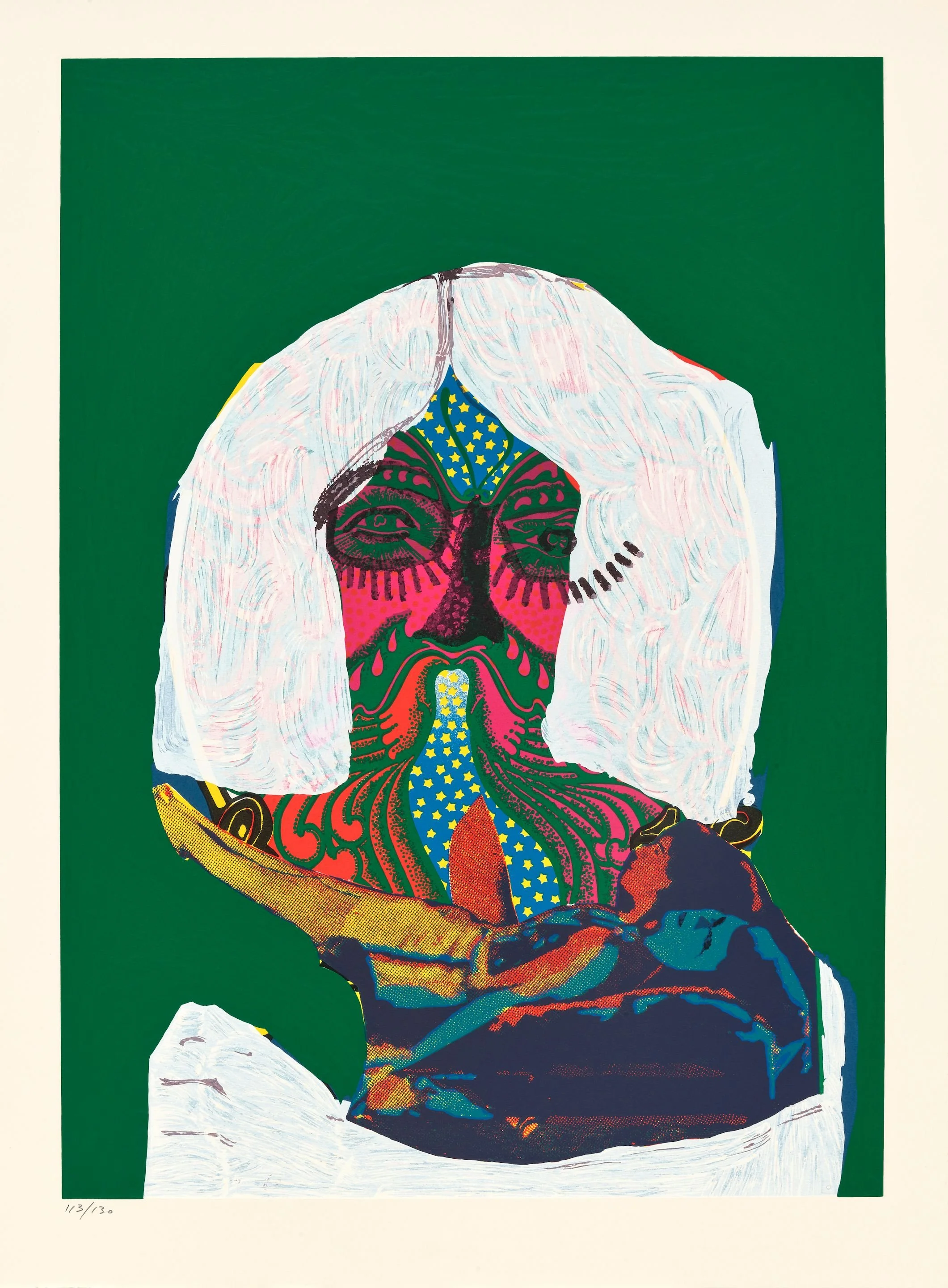 Karel Appel.
"The Soft Oriental" Bedized Pudding Canadian Suite, 1979
embossed mixed media on paper 78/130
25.5" x 35"