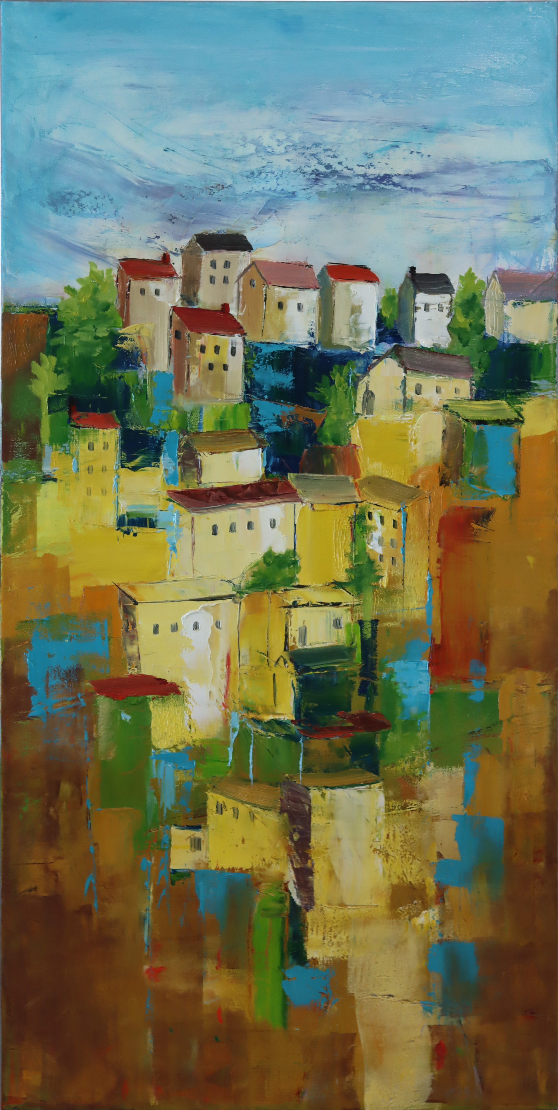 Jill Sapiente.
Above The Valley, 2026
oil on canvas
15" x 30" 
$725