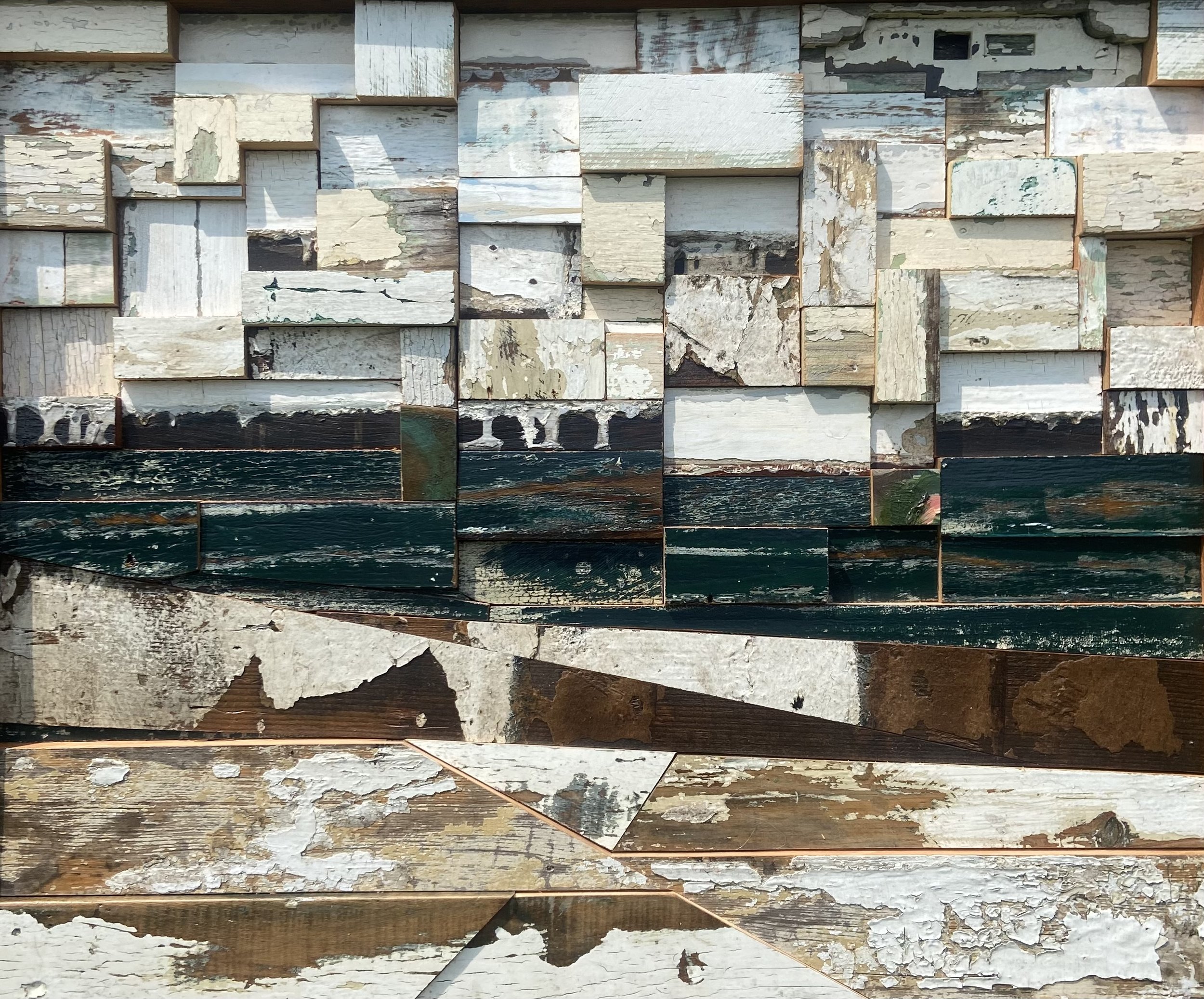 Robert Royal.
Winter Scene, 2025
reclaimed wood
25" x 21" 
$700