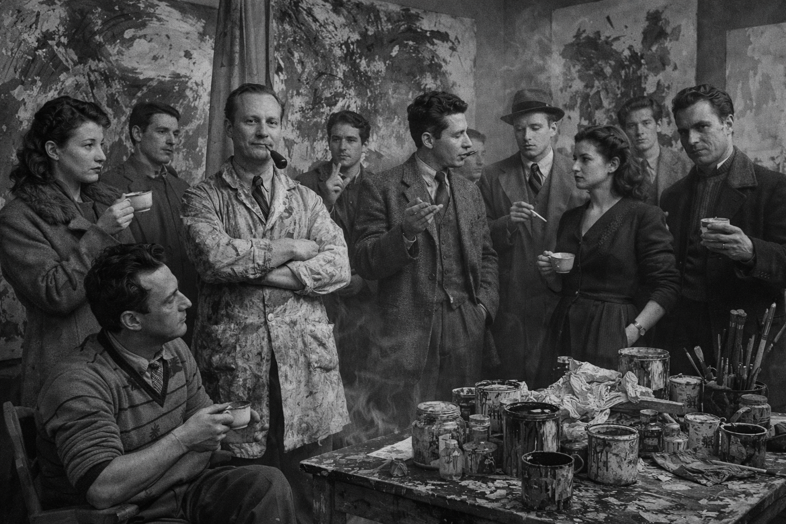 AI generated image of Montreal Artists in the 1940s