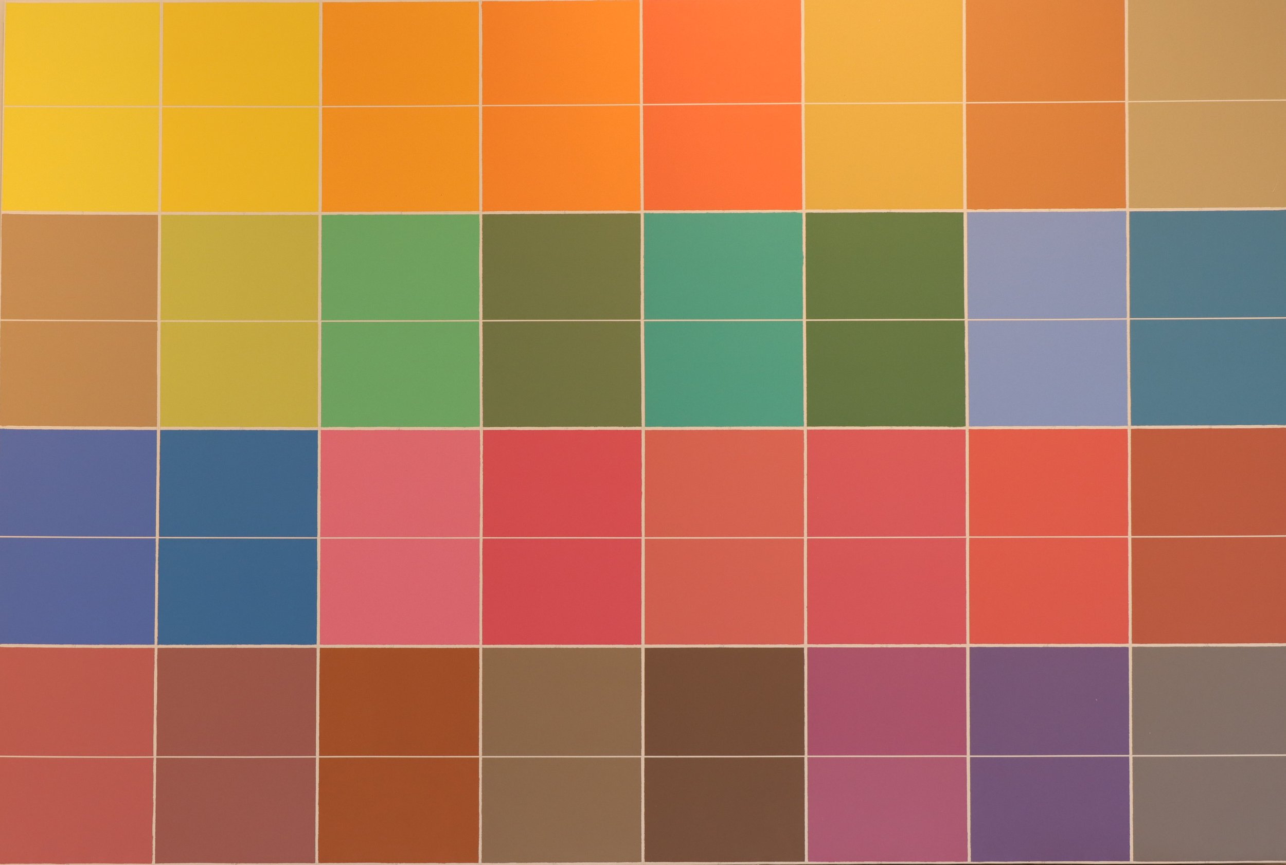 Ron Martin.
Thirty Two Tints, April 14 to May 6, 1983
acrylic on canvas
96" x 144"
POR